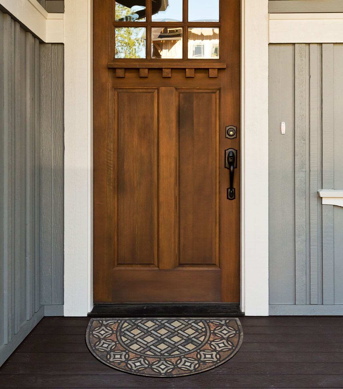 Deco Tile Slice Doormat Brown 1'11 x 2'11