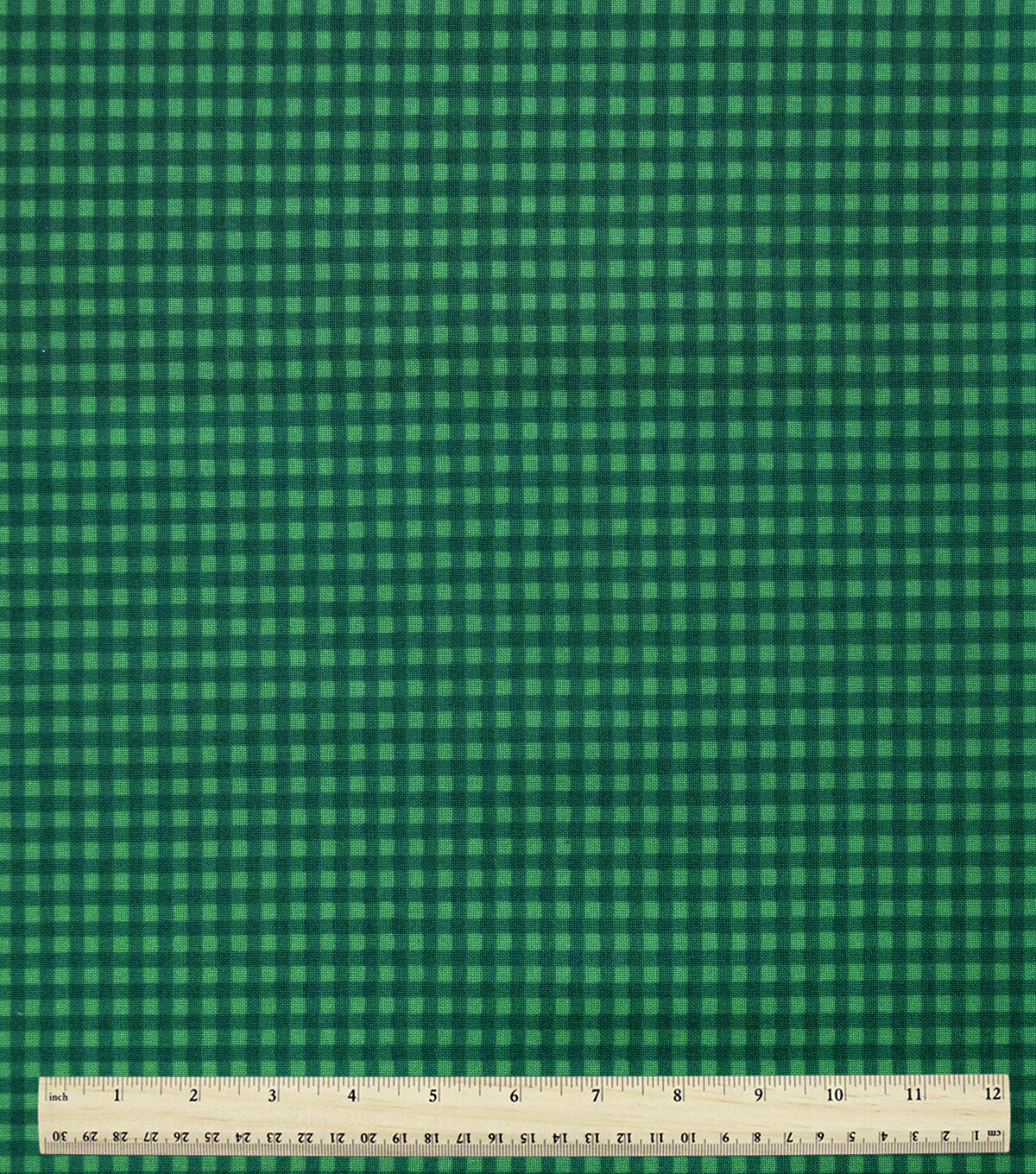 Dark Green Gingham Cotton Fabric by Keepsake Calico