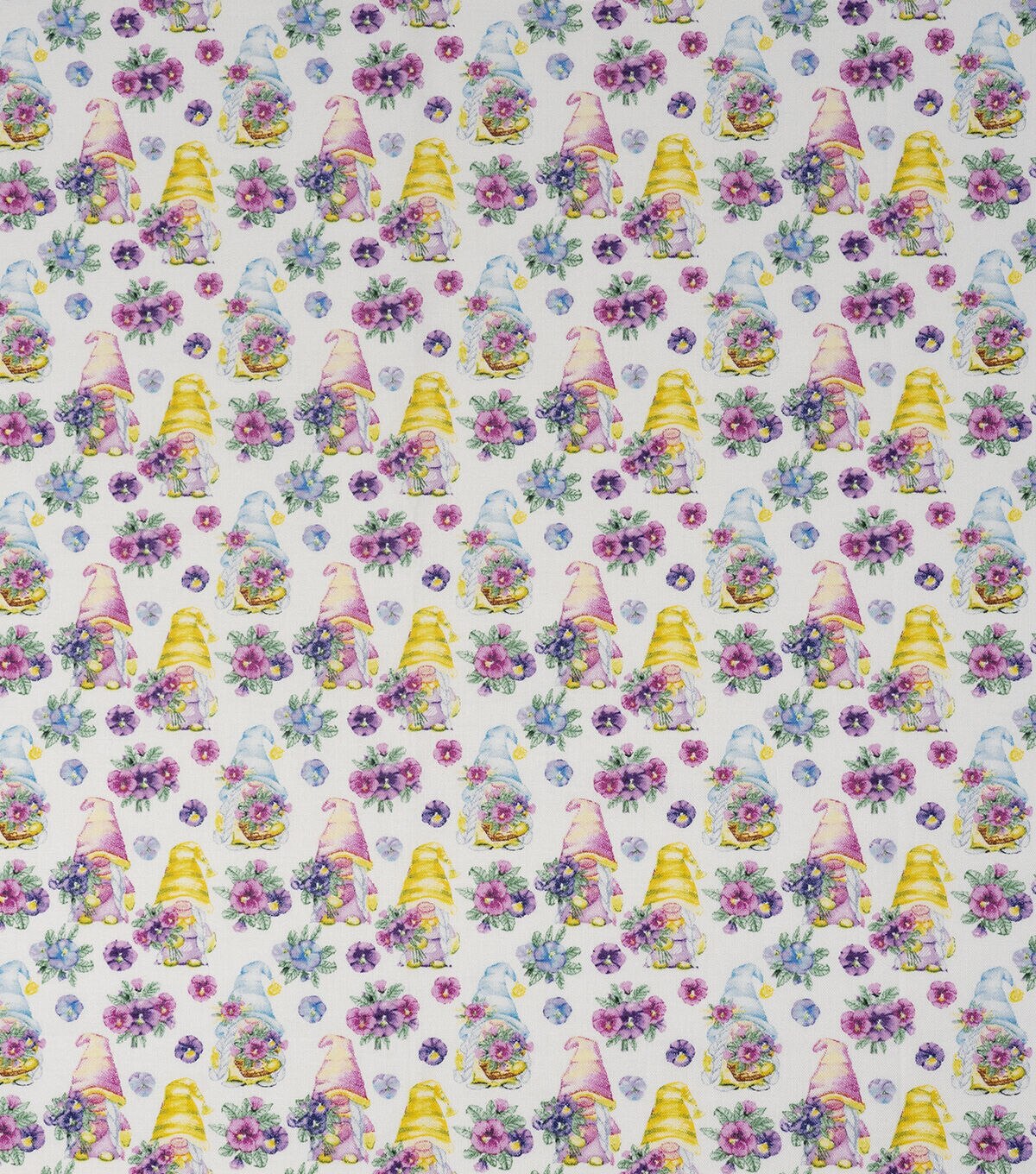 SINGER 18 x 21 Spring Pastel Gnome Cotton Fabric Quarter 1pc