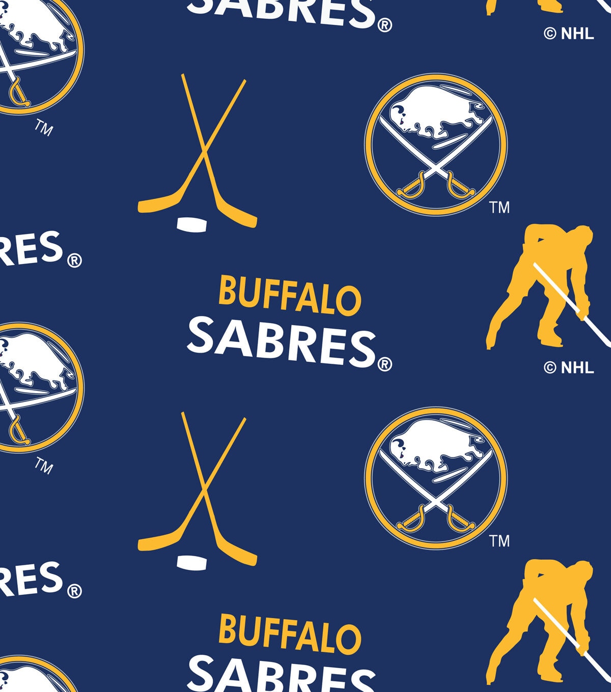 Buffalo Sabres Fleece Fabric Tossed