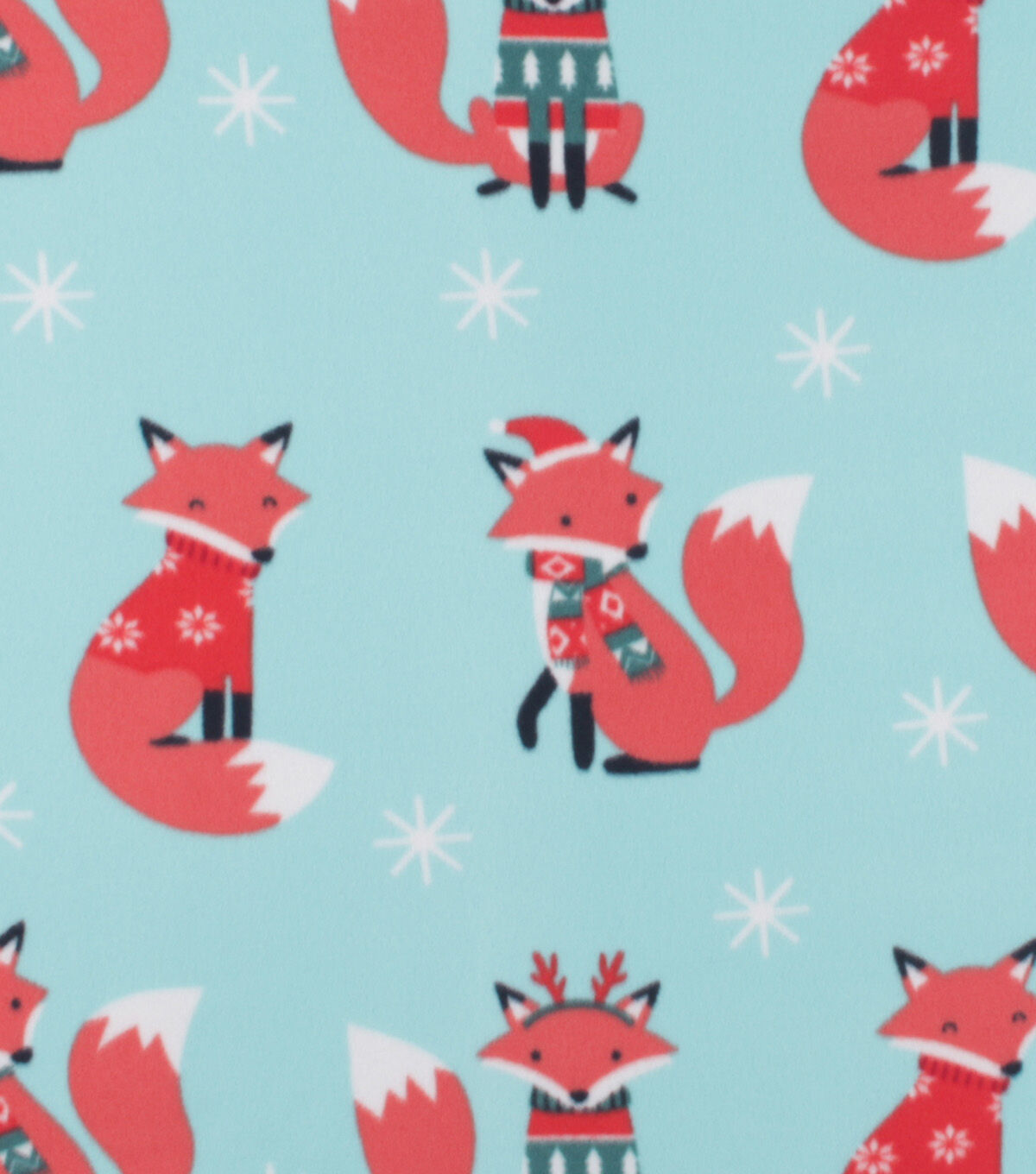Fox In Scarf Blizzard Prints Fleece Fabric