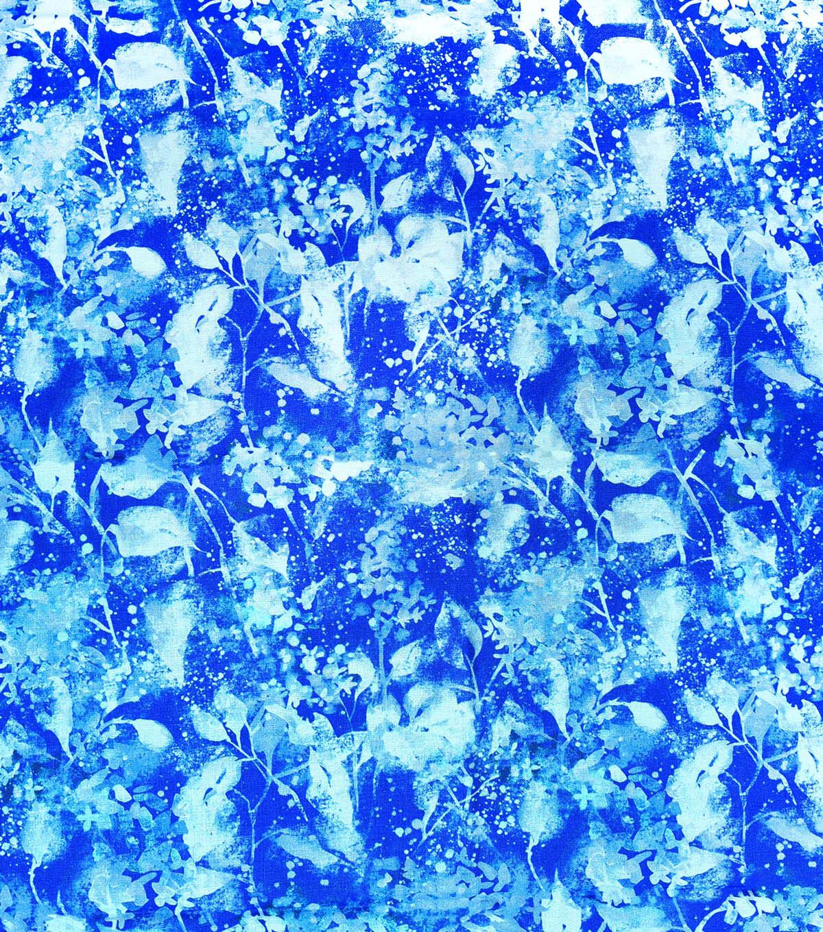 Blue Abstract Watercolor Florals Cotton Fabric by Keepsake Calico
