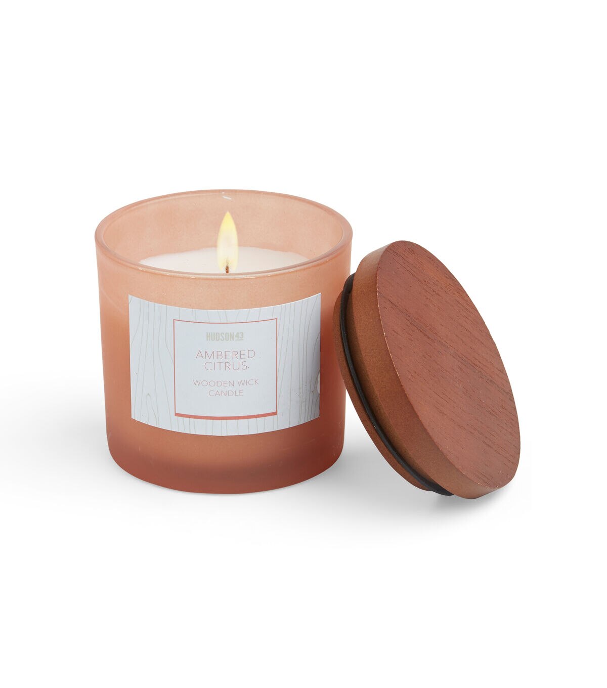 5oz Wood Wick Amber Citrus Scented Jar Candle by Hudson 43