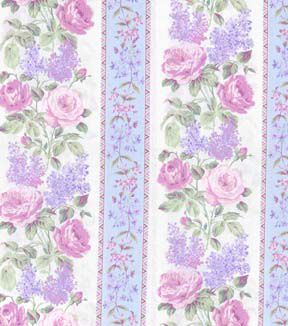 Fabric Traditions Floral Stripes on White Premium Cotton Fabric