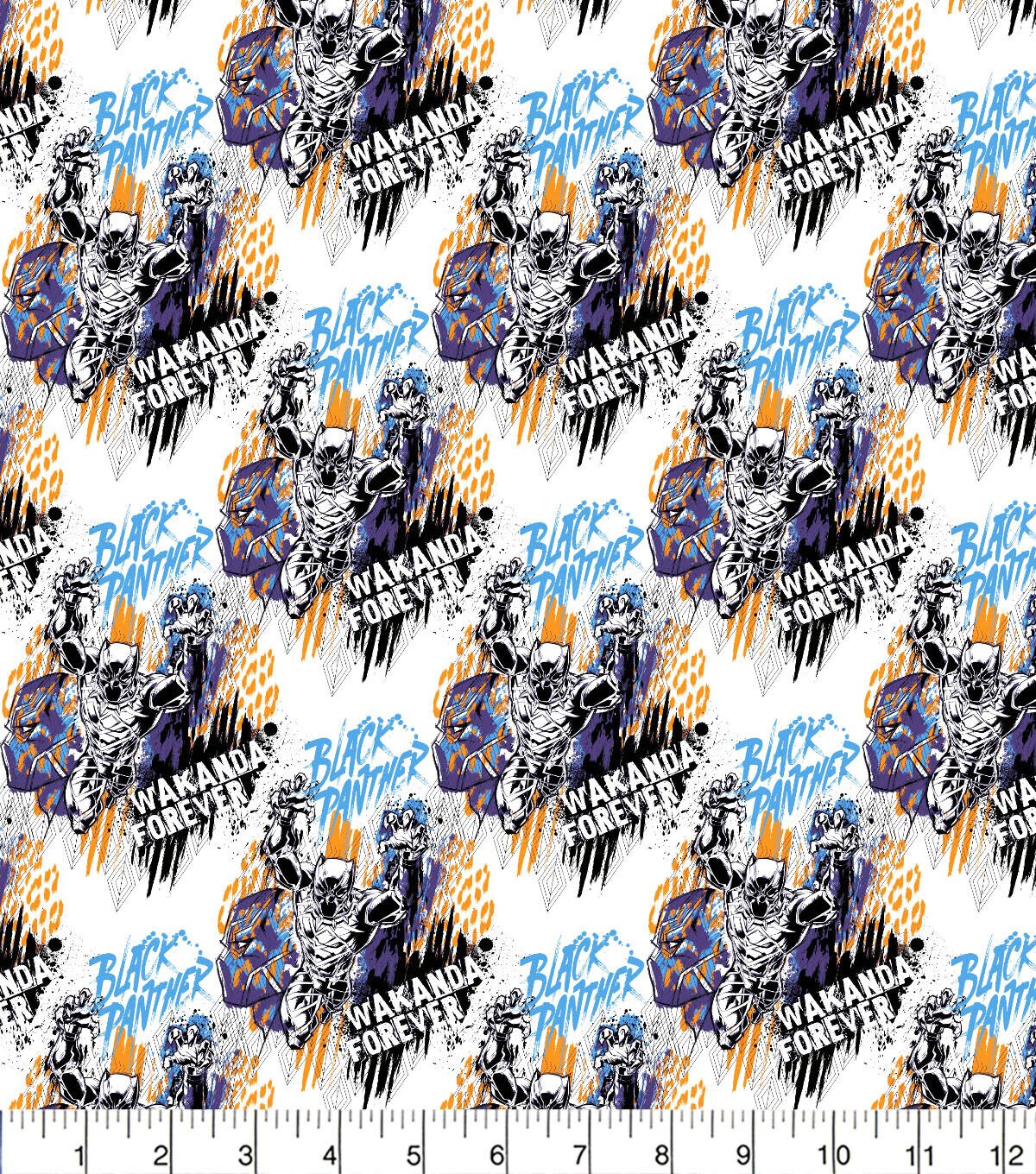 Black Panther Wakanda Grafitti Cotton Fabric
