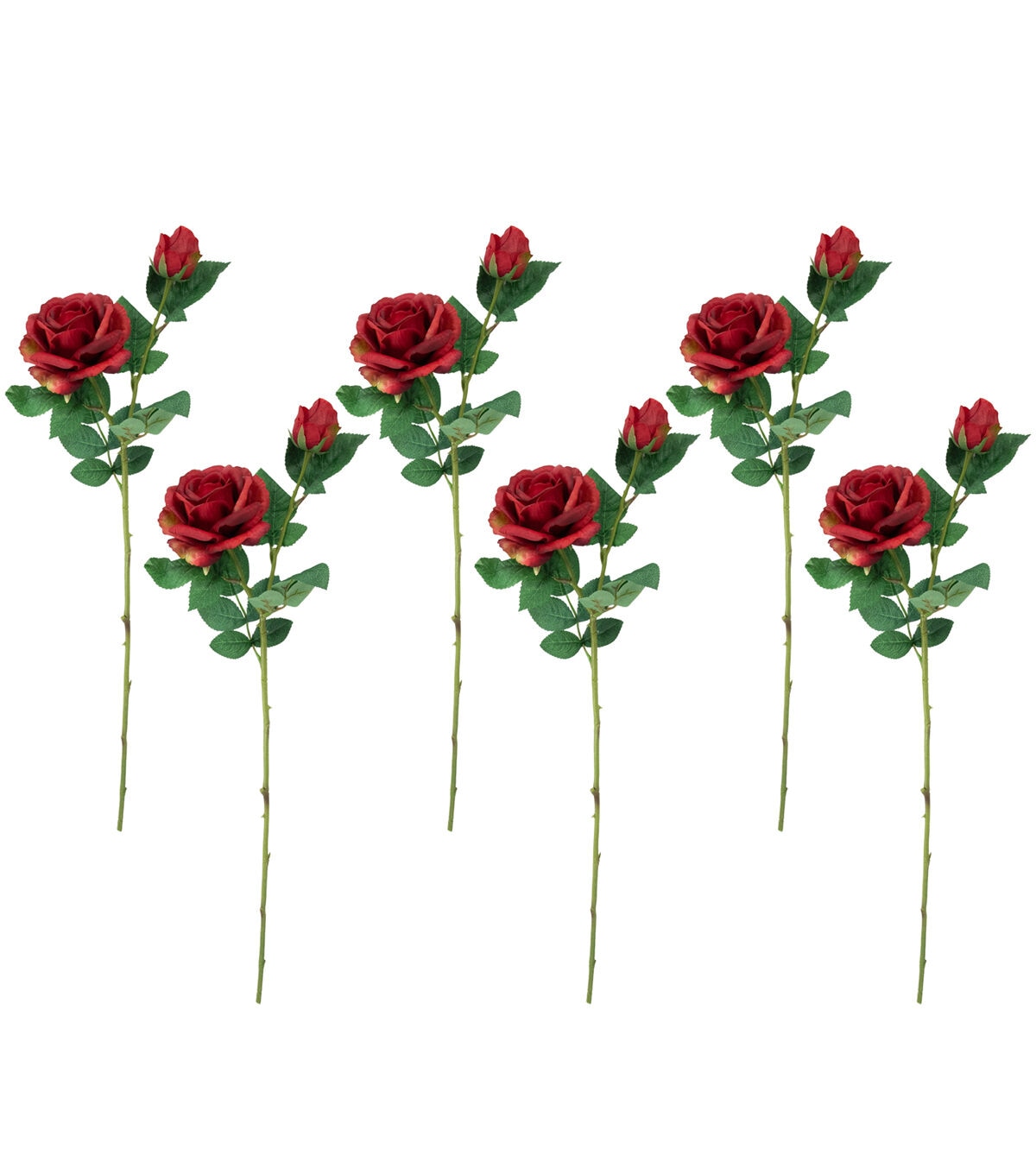 Northlight 26 Real Touch Red Rose Stems 6ct