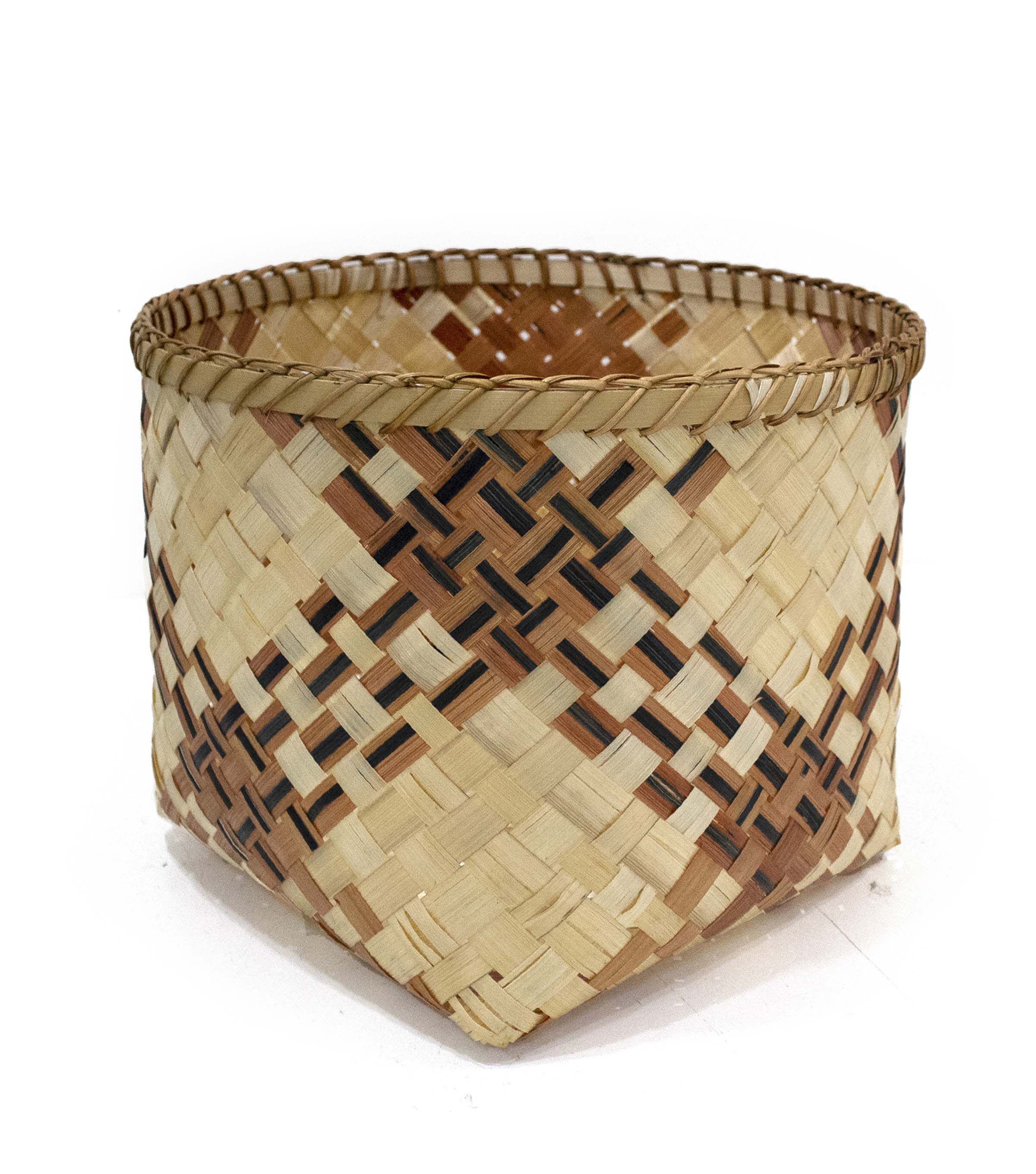 14 Checkered Bamboo Woven Basket by Place & Time