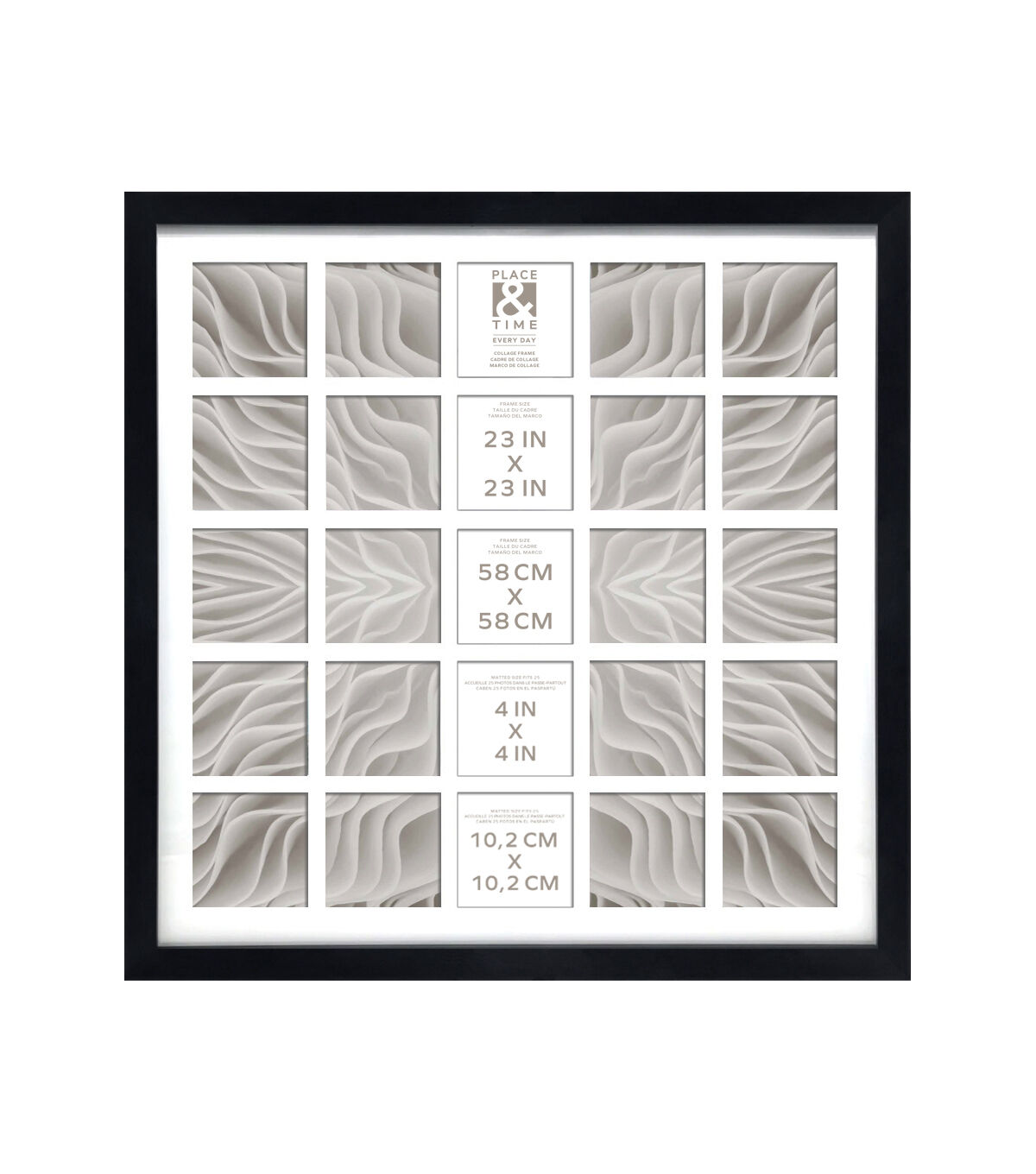 4 x 4 Black 25 Photo Collage Frame by Place & Time