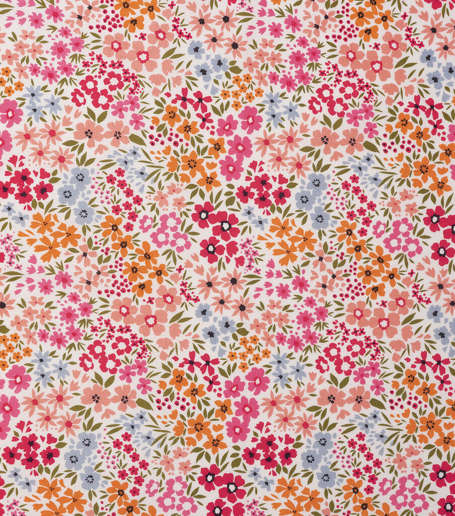 Floral on Pink Cotton Fabric by Keepsake Calico