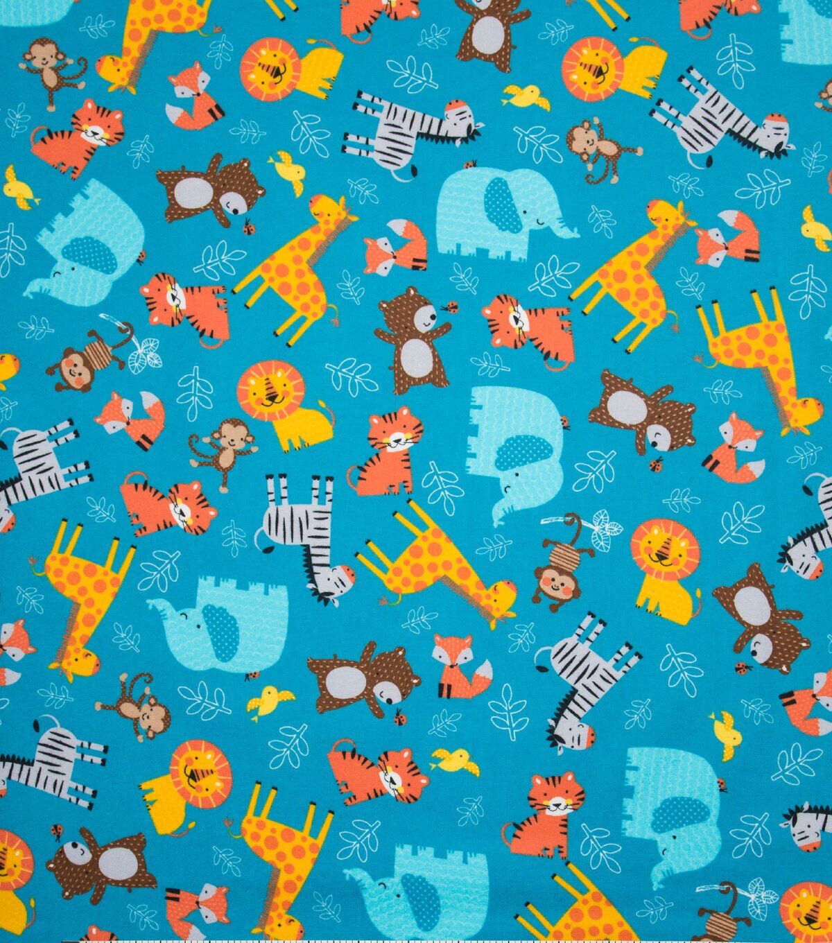 Zoo Animals Tossed Super Snuggle Flannel Fabric