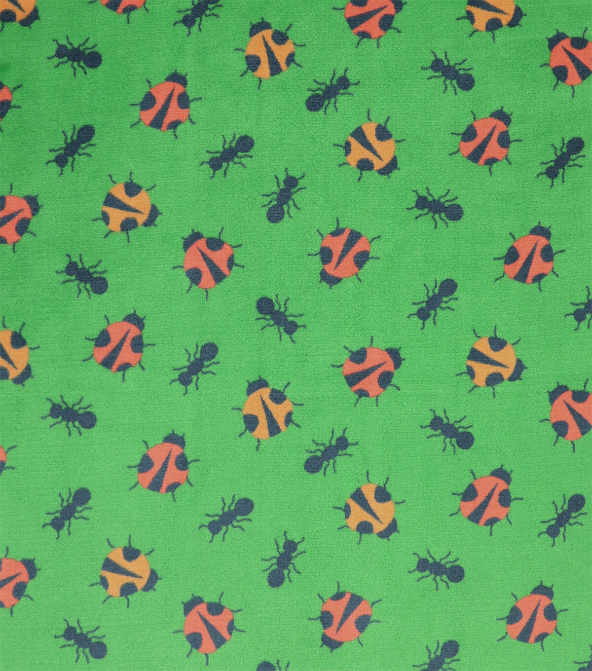 Bugs On Green Sew Lush Fleece Fabric