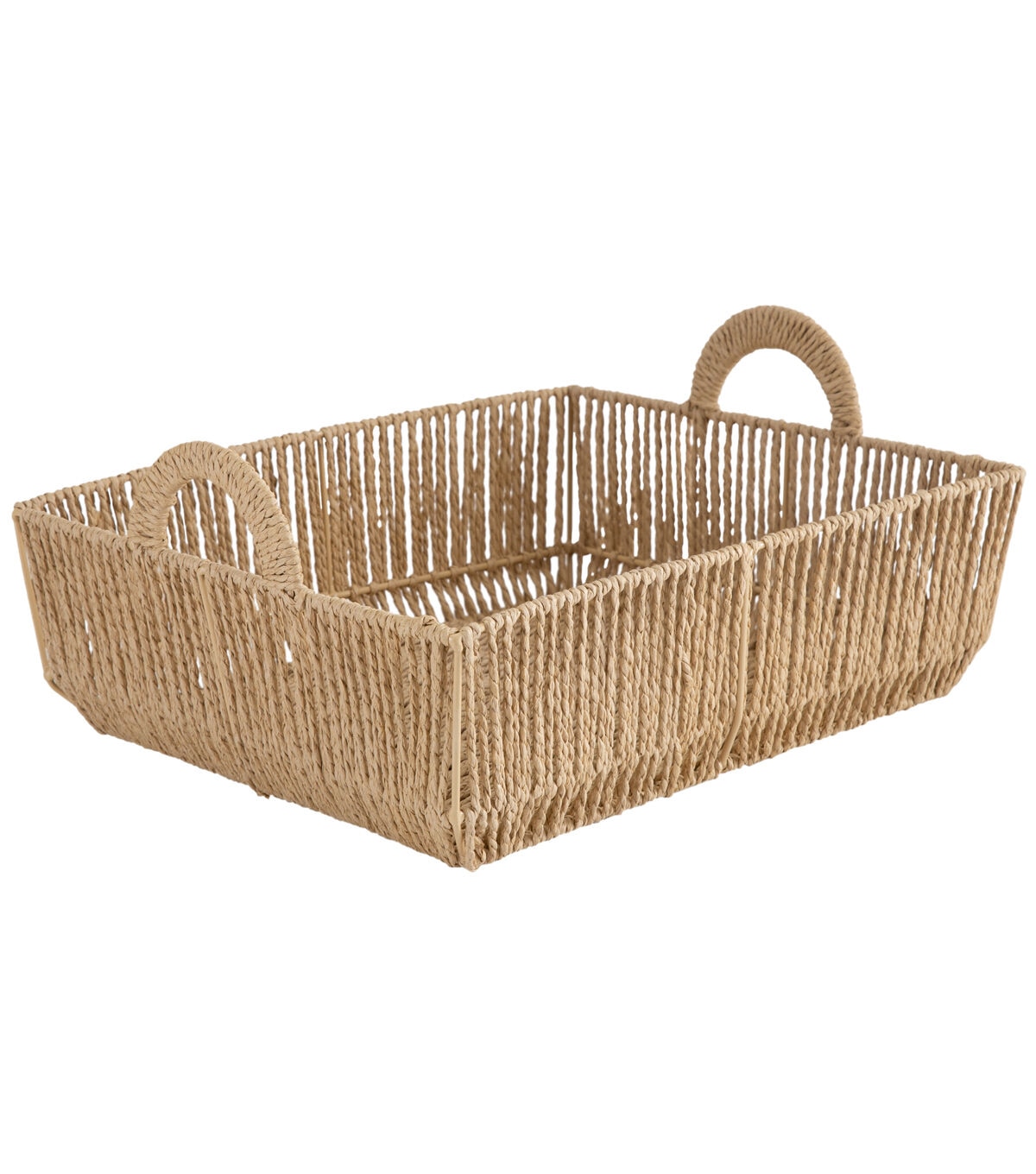 Simplify 15 x 5 Dutch Weave Shelf Storage Basket With Round Handles