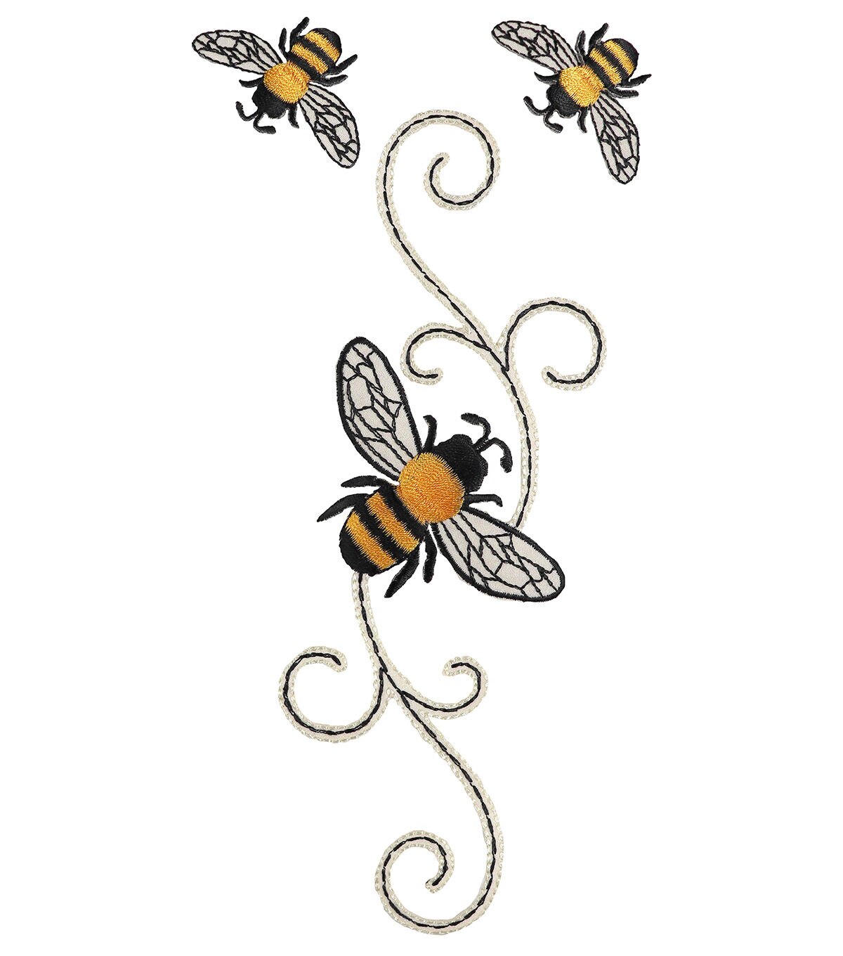 Simplicity 7.5 Multicolor Scroll With Bees Iron On Patch