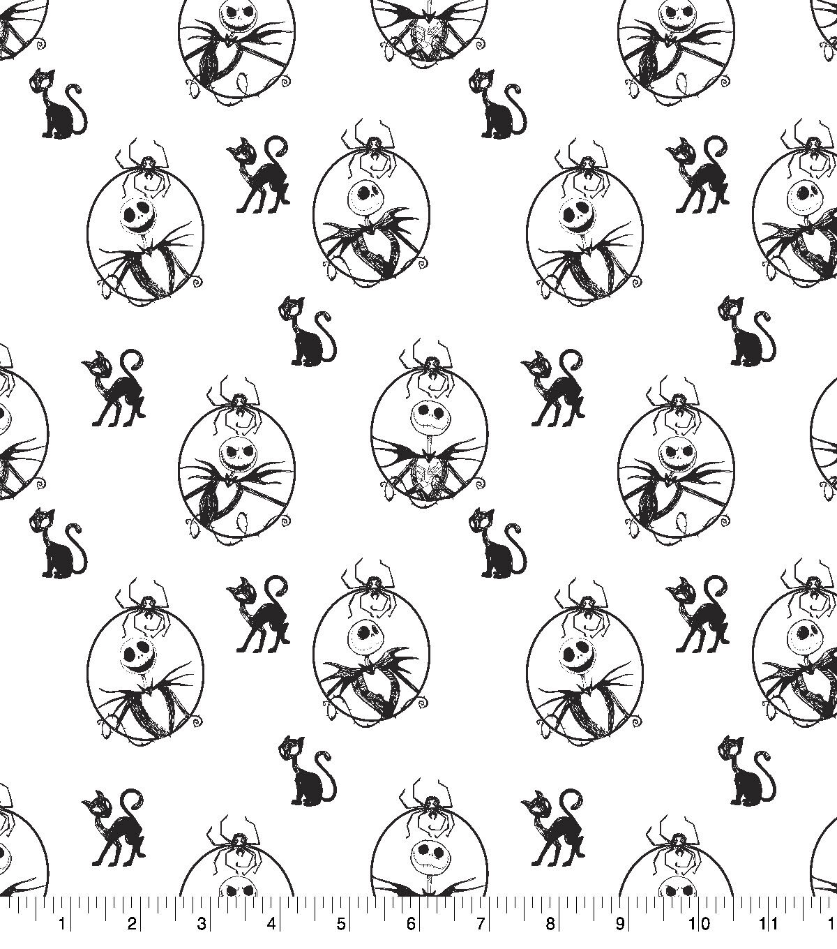 Jack Skellington Cameos Nightmare Before Christmas Cotton Fabric