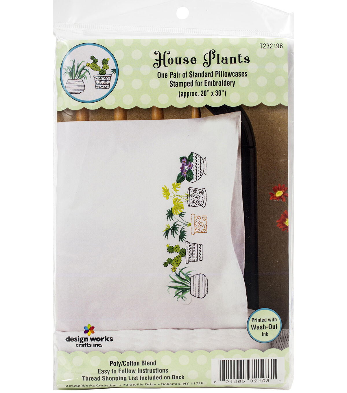 Tobin 30 x 20 House Plants Embroidery Pillowcases 2pk