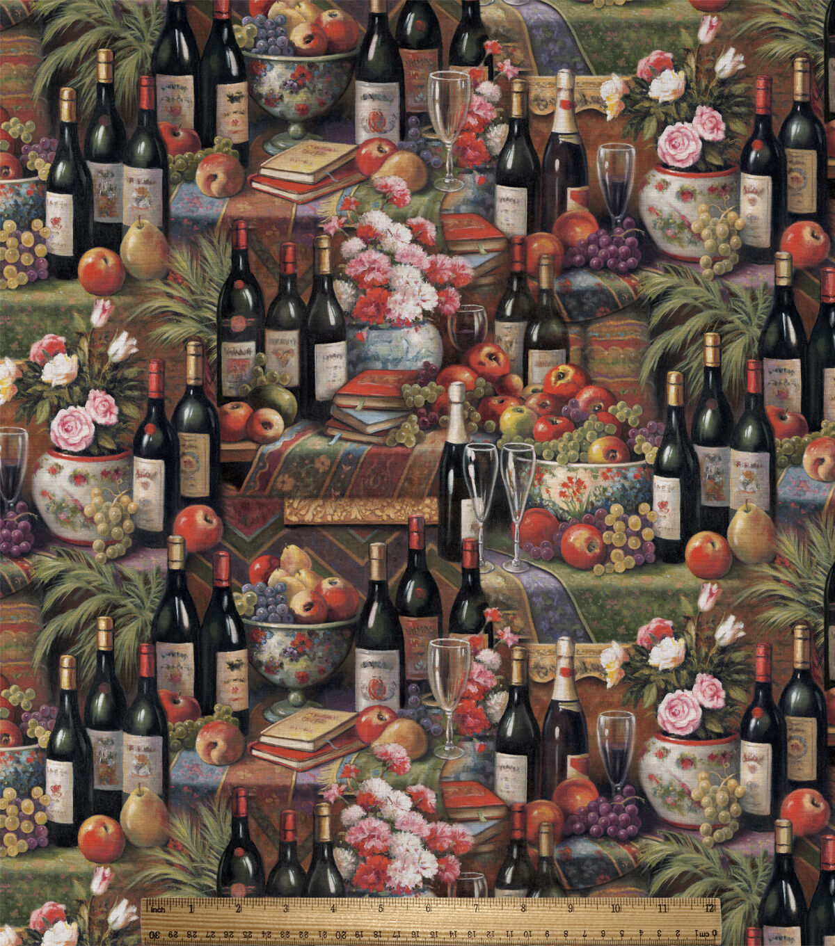 Wine & Fruits Novelty Cotton Fabric