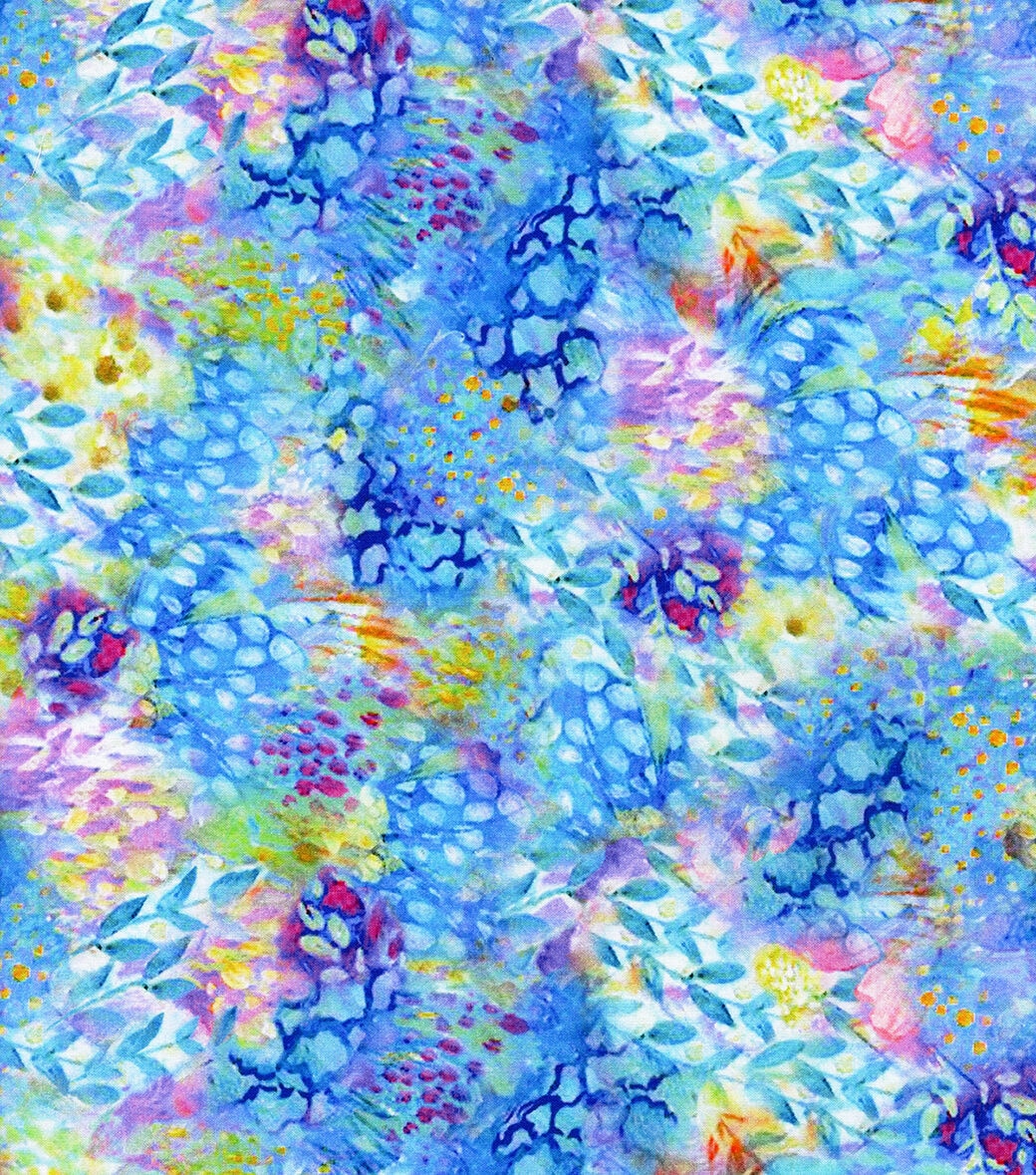 Blue Painted Packed Blender Premium Cotton Fabric