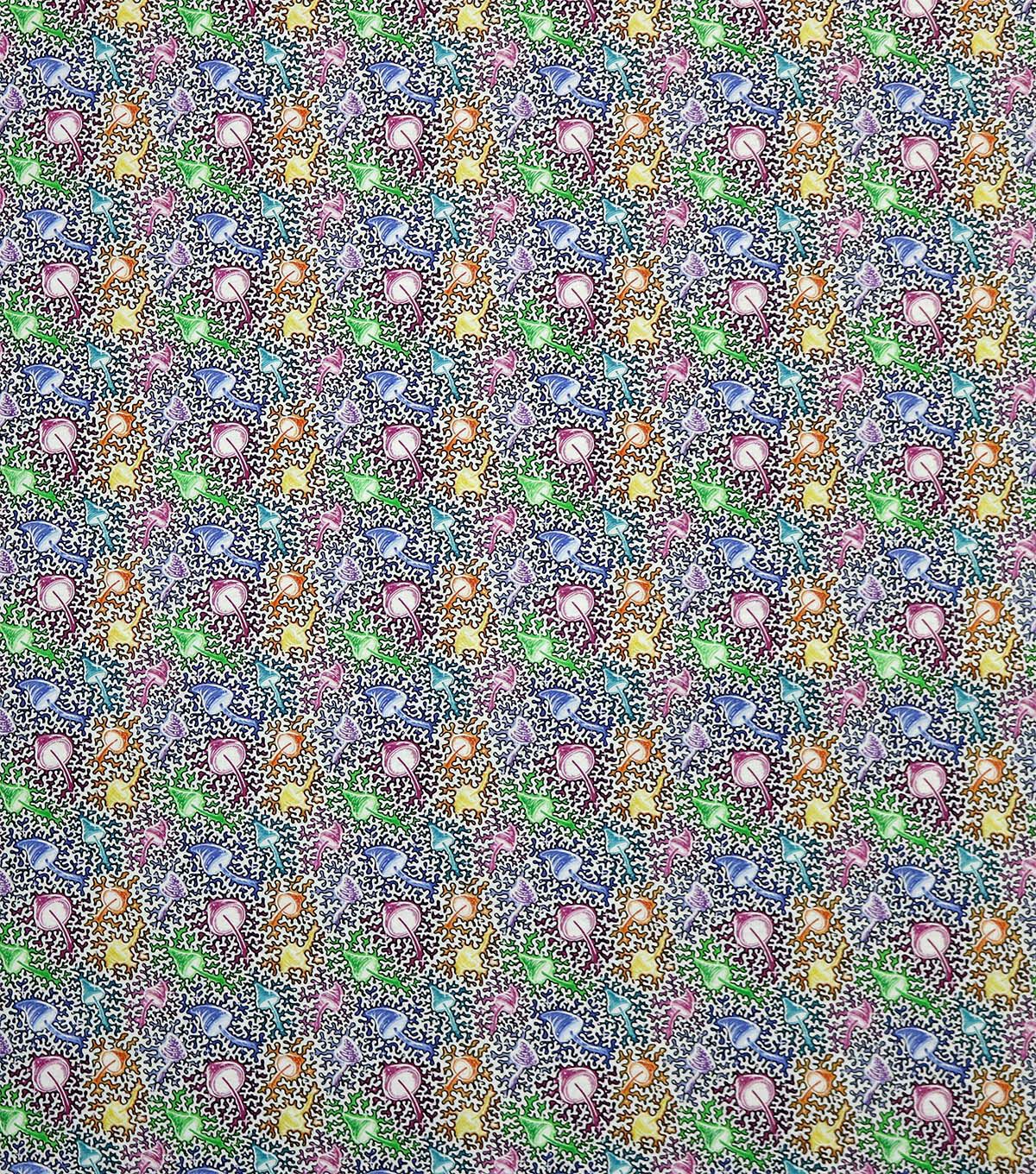 Mushrooms on White Super Snuggle Flannel Fabric