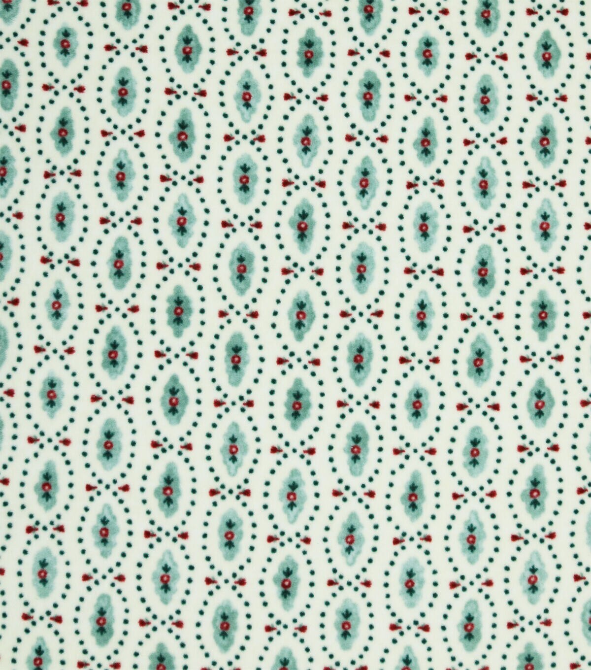 Green & White Foulard Heather Luxe Fleece Fabric