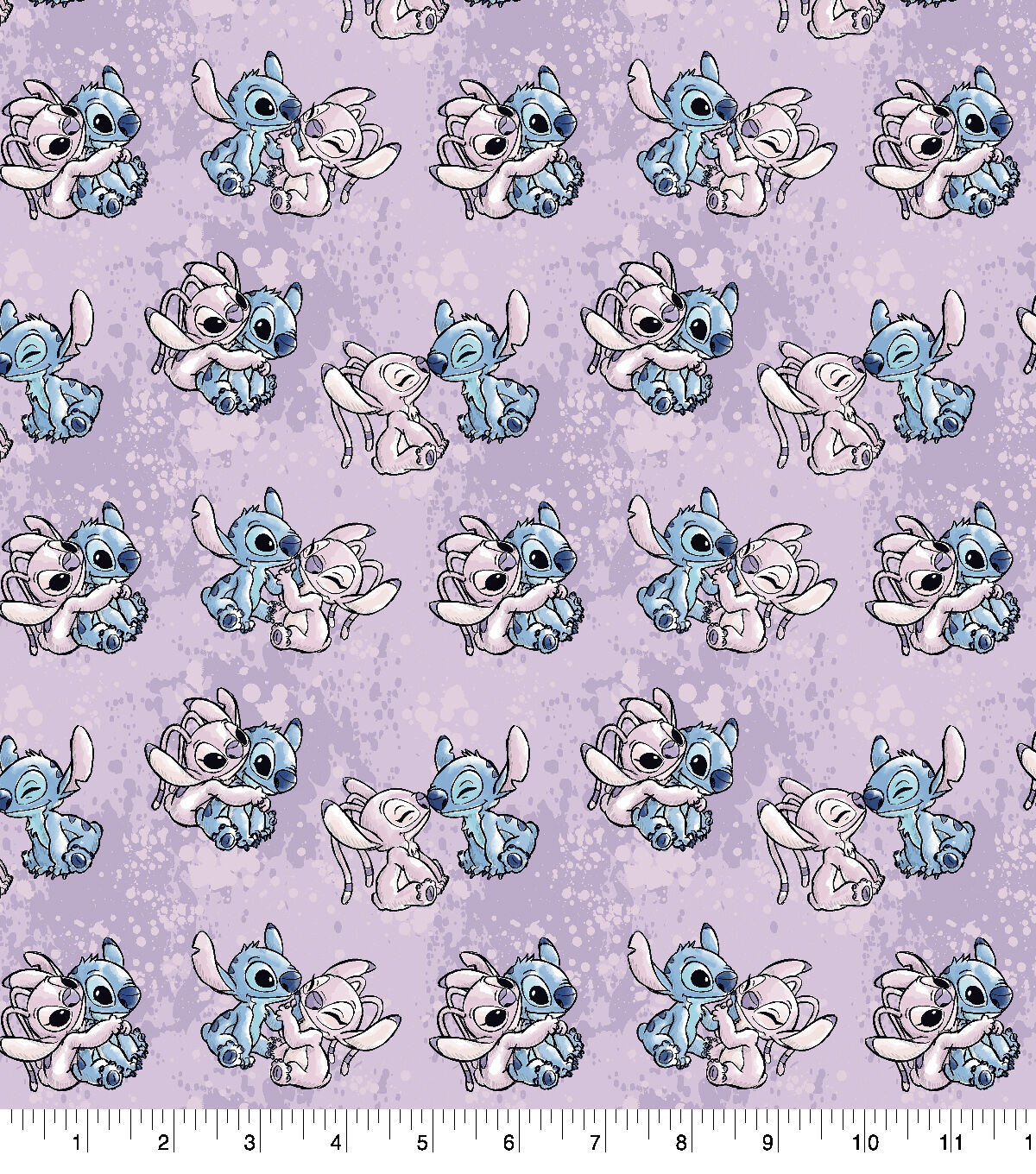 Lilo Stitch Angel Watercolor Cotton Fabric