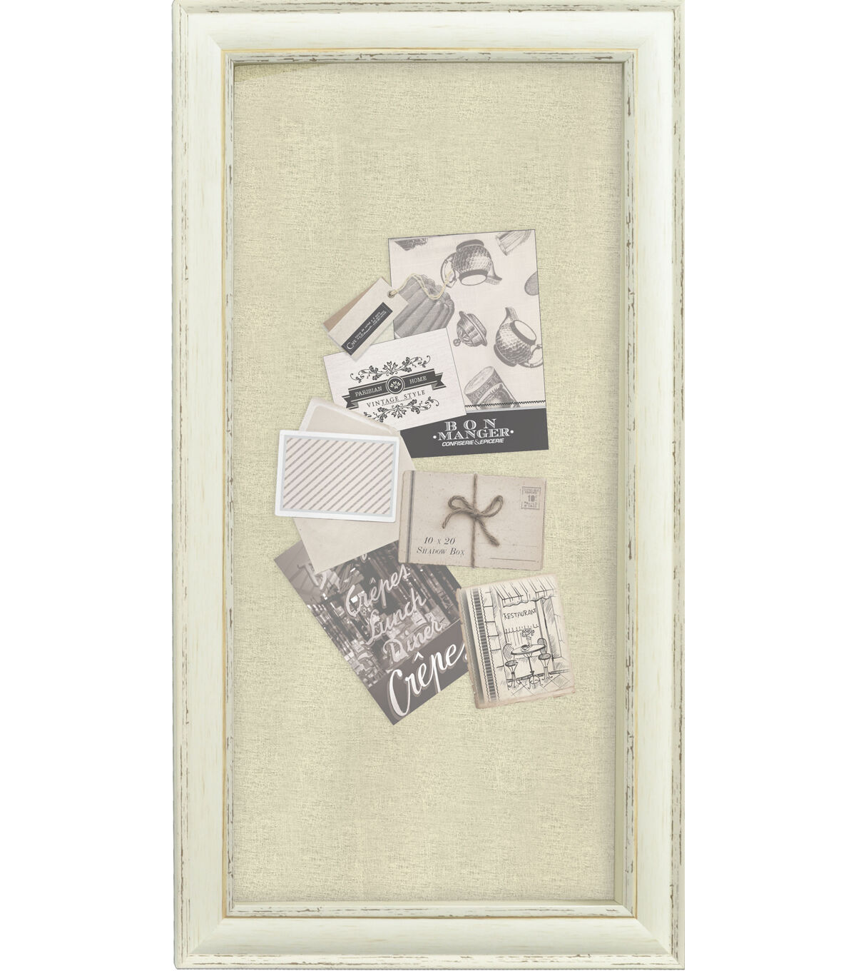 Enchante 10 x 20 Distressed Cream Shadowbo x Frame