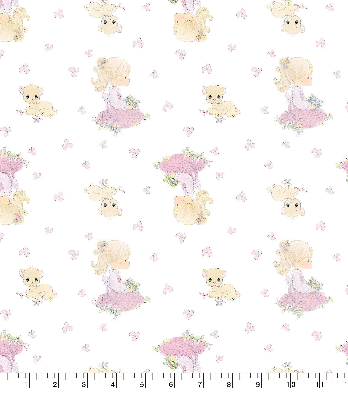 Springs Creative Precious Moments Girl In Flower Field Cotton Fabric