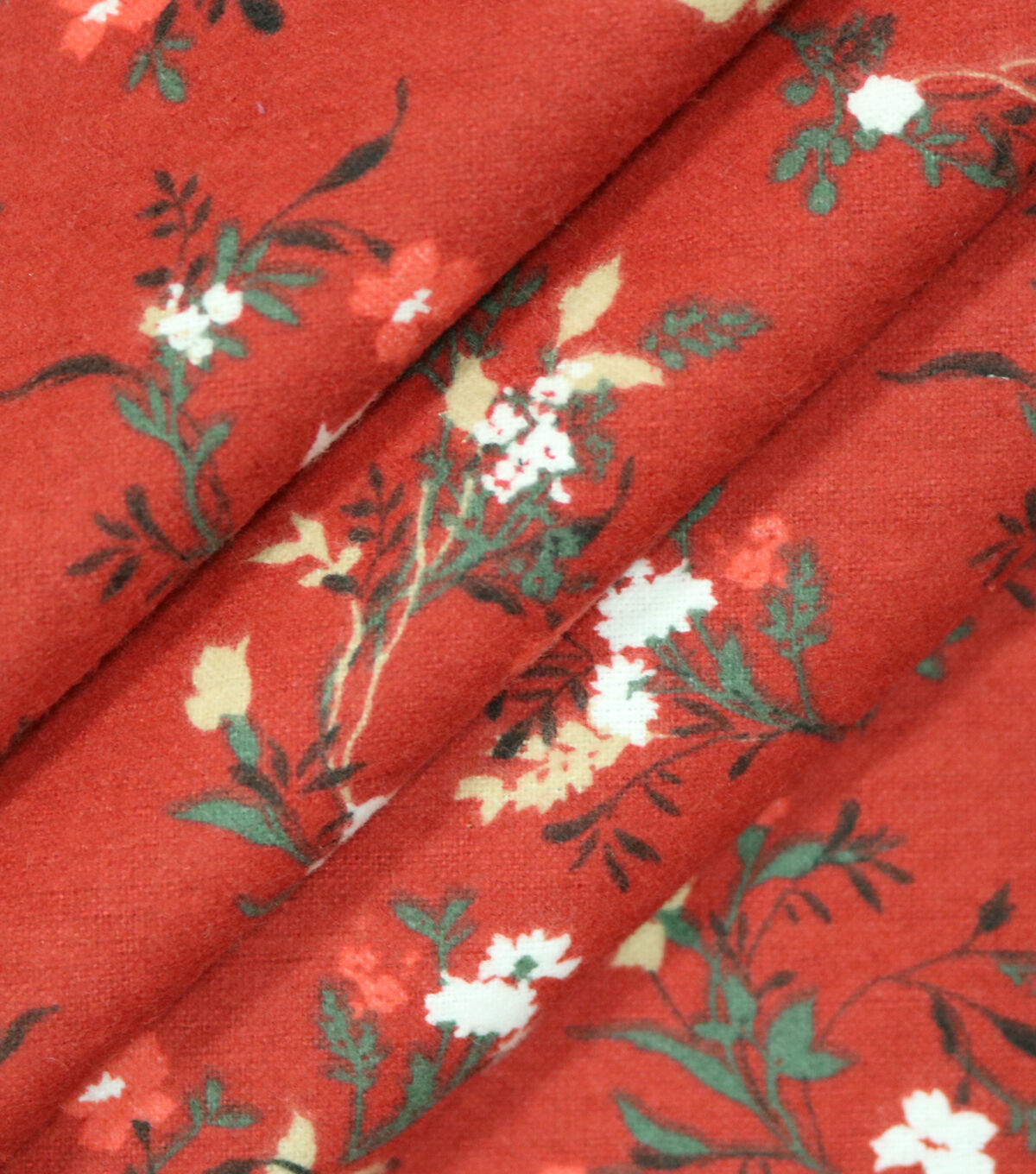 Floral Red 108 Wide Flannel Fabric