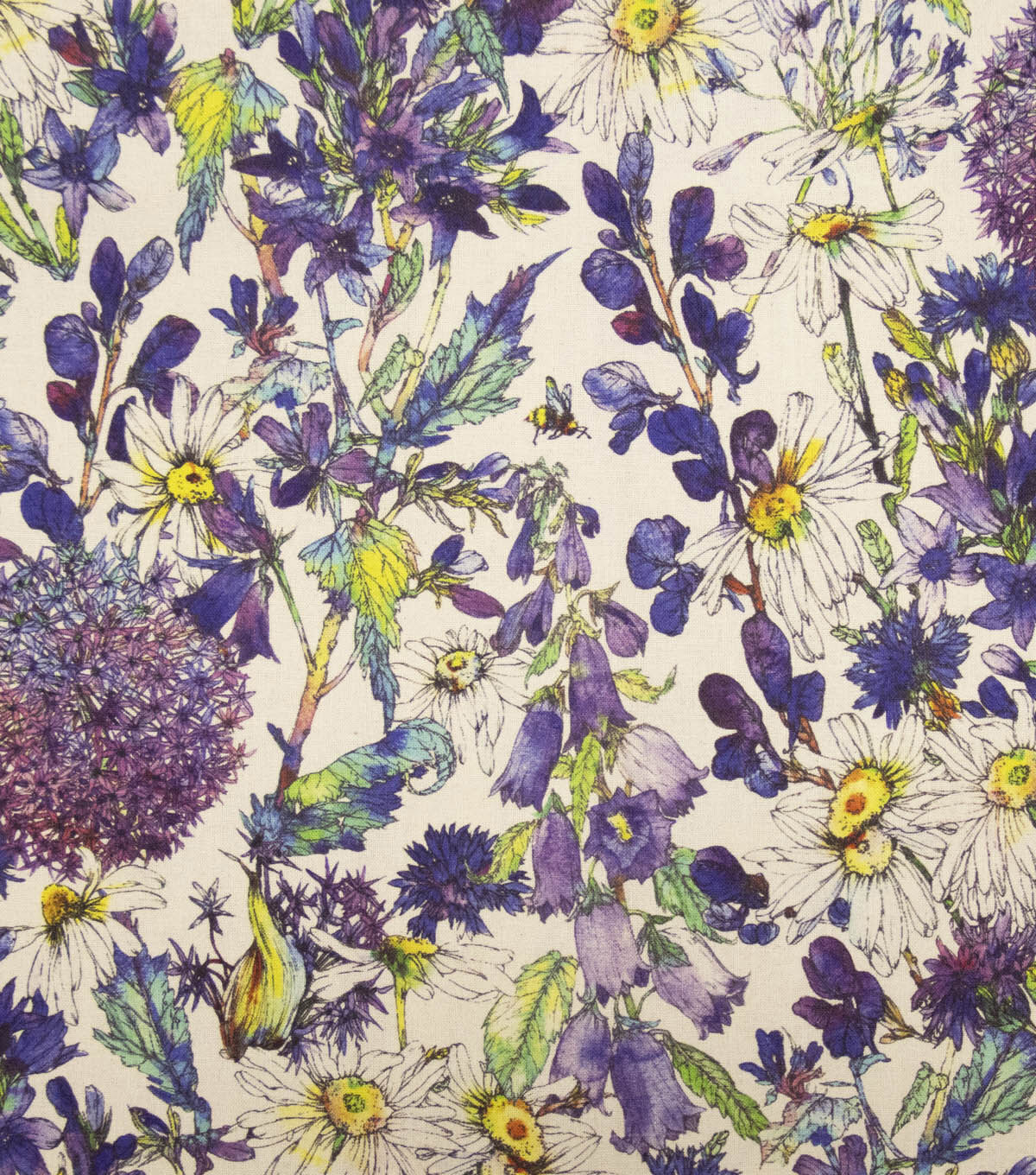 Unbleached Cotton In The Weeds Premium Cotton Fabric