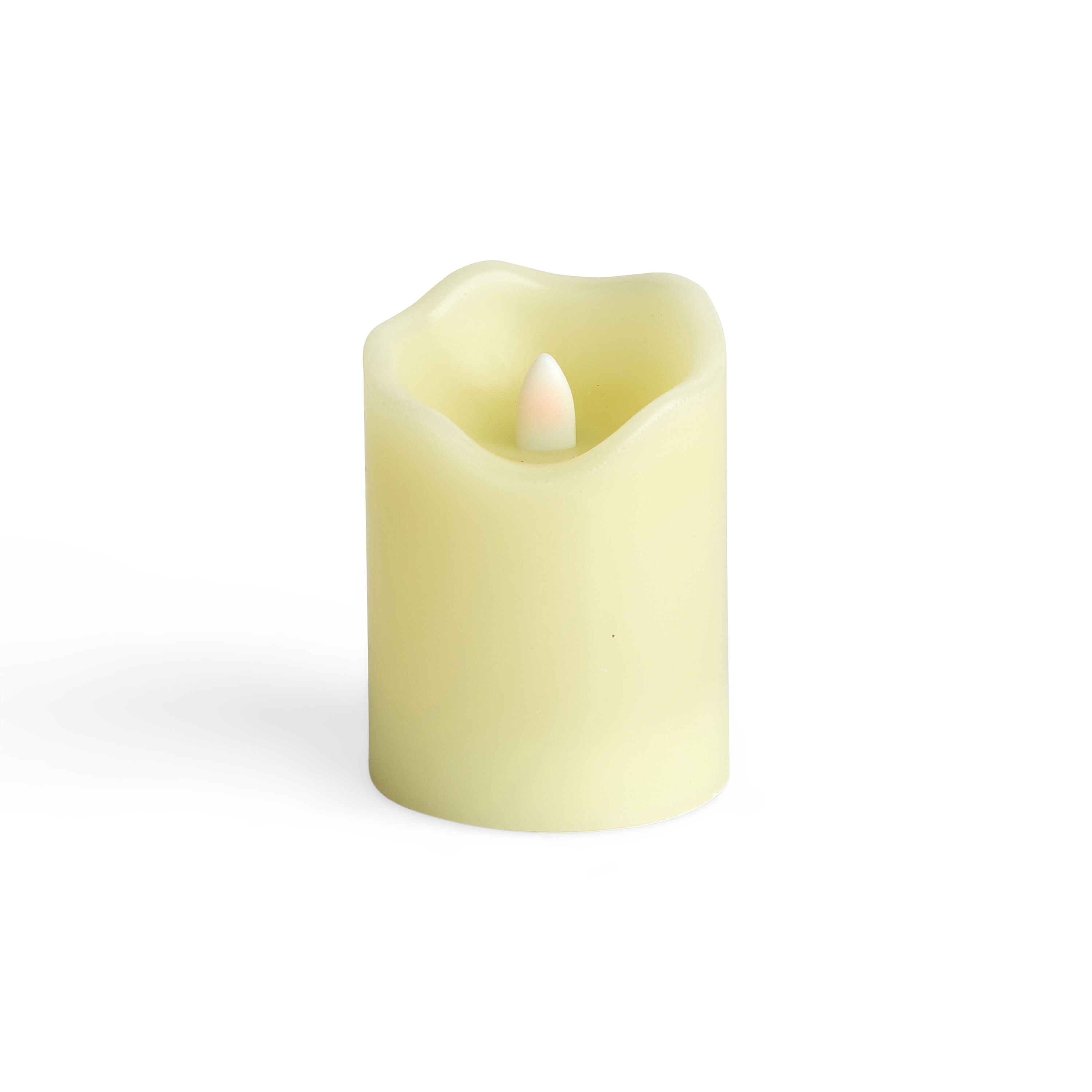 3 x 4 LED Ivory Wave Edge Pillar Candle by Hudson 43