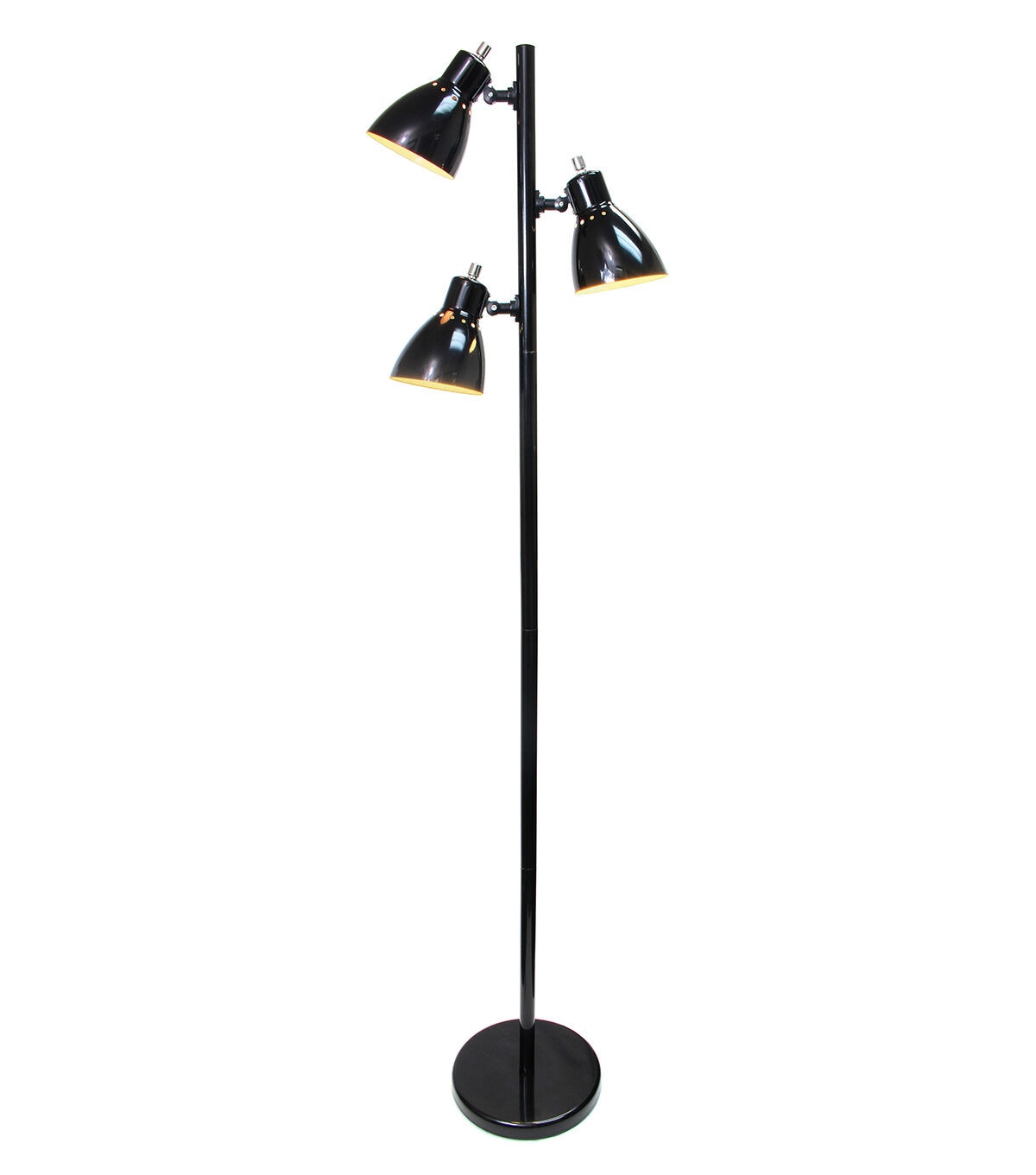 All The Rages Metal 3-Light Tree Floor Lamp, Black Finish
