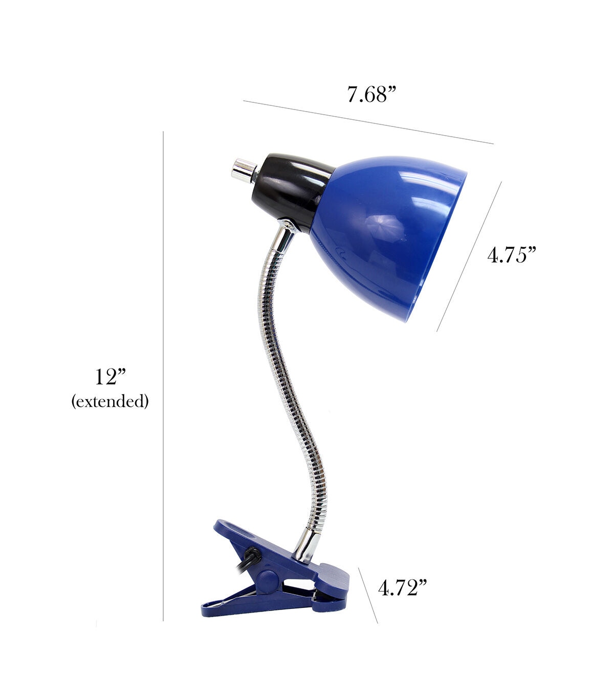 All The Rages Adjustable Clip Lamp Light, Blue