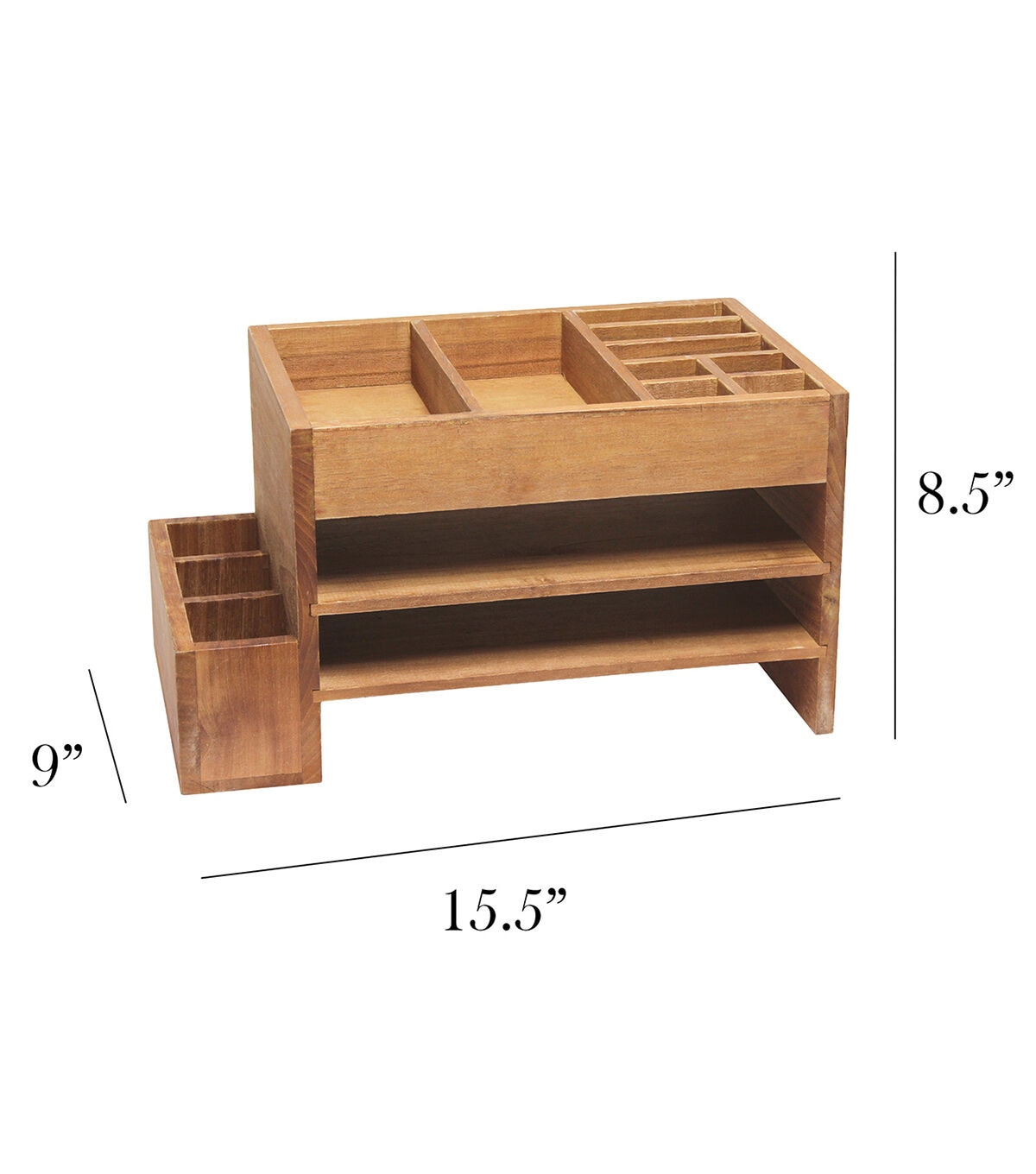 All The Rages Home Office Tiered Desk Organizer Natural Wood