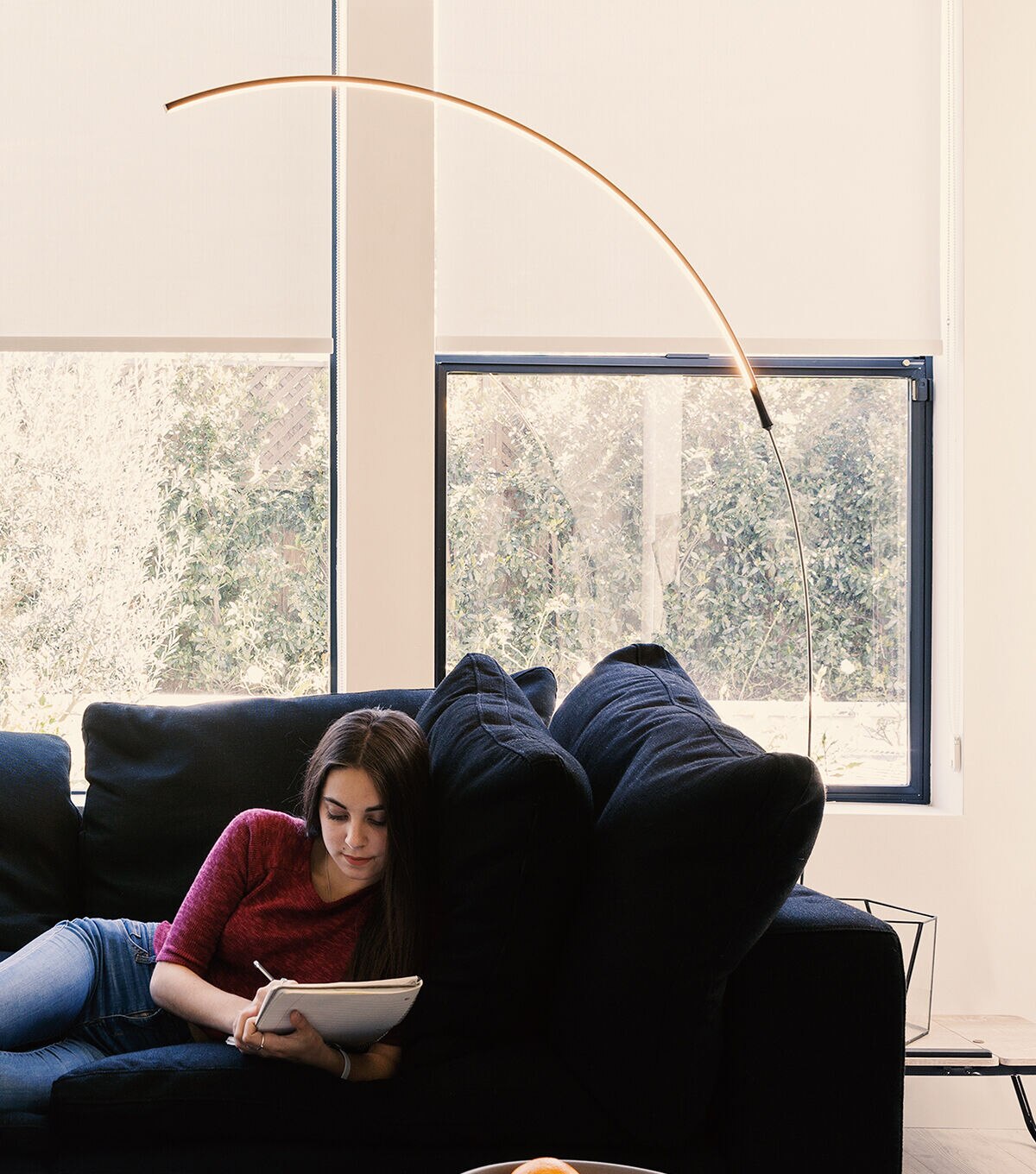 Brightech Sparq Arc LED Floor Lamp - Silver