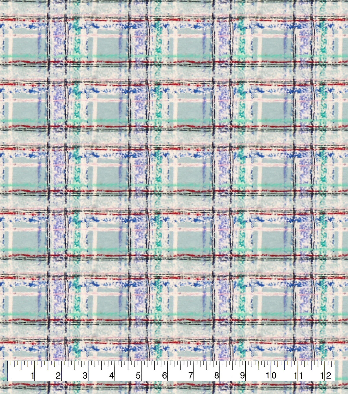 Snowy Mint Plaid Super Snuggle Flannel Fabric