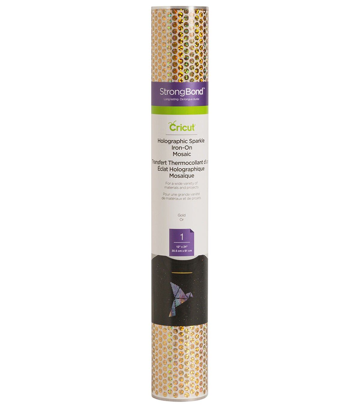 Cricut 12 x 24 Holographic Mosaic Circles Sparkle Iron On Roll