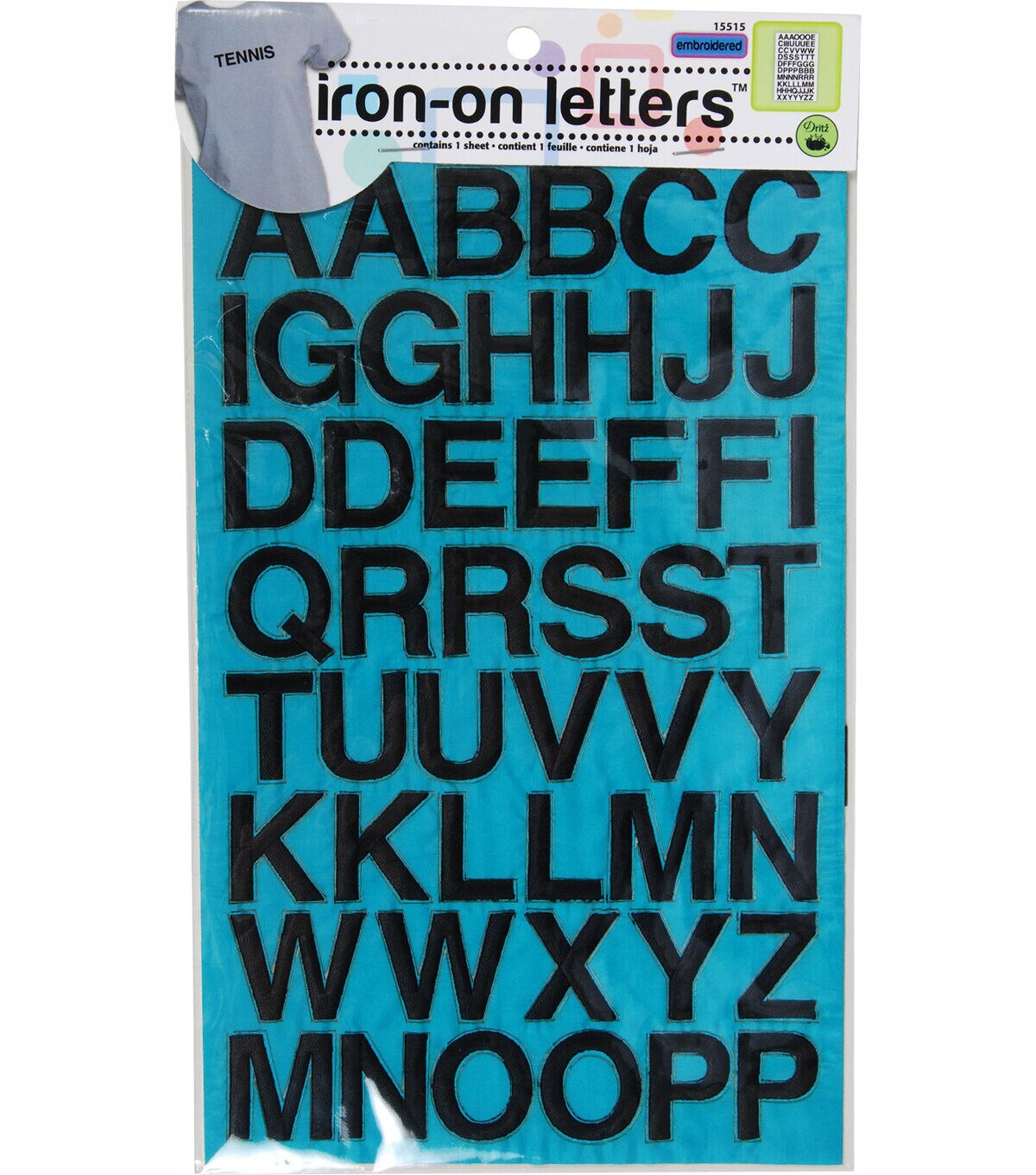 Dritz 1 Black Embroidered Block Style Iron On Letters