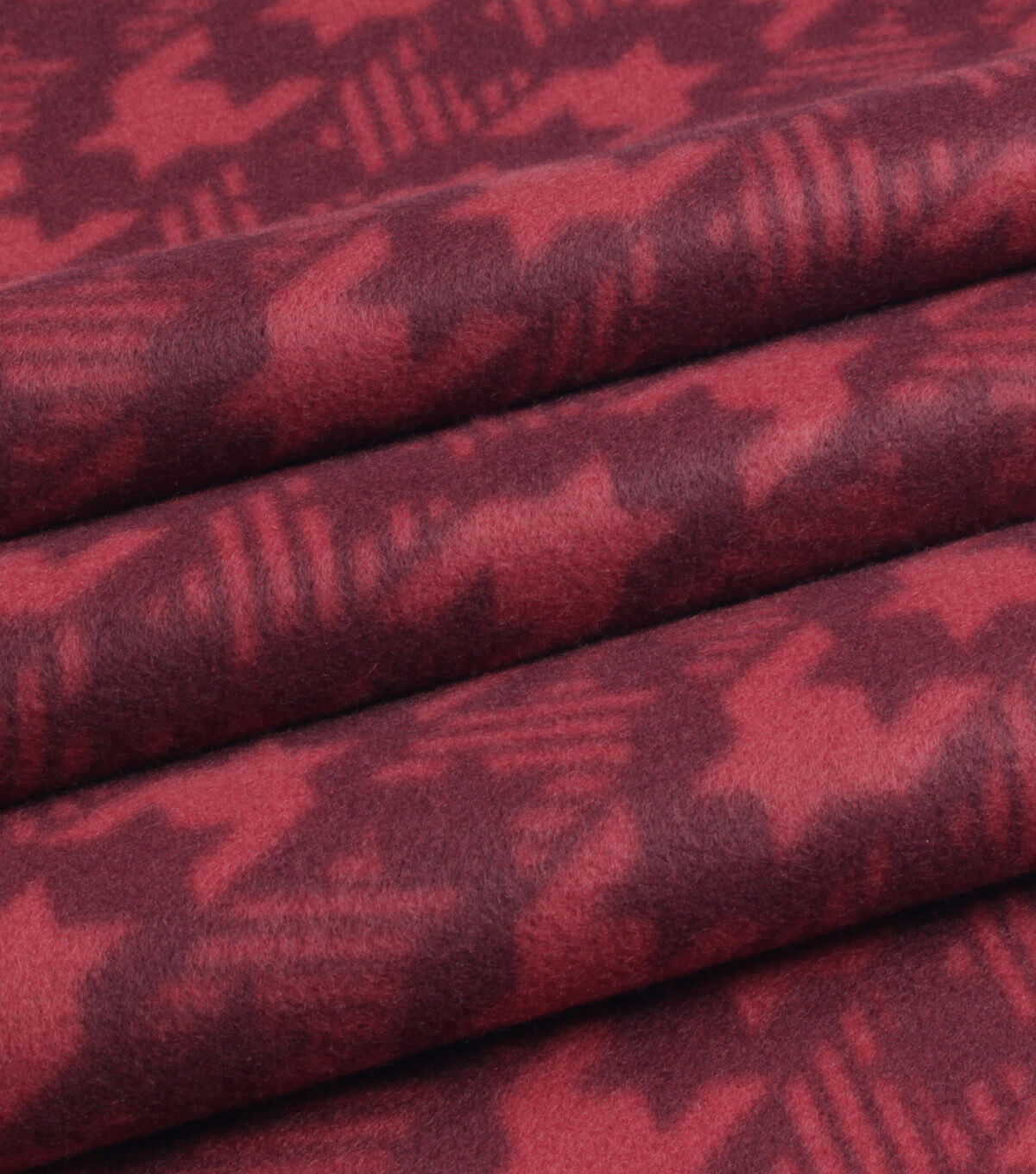 Red Diagonal Houndstooth Blizzard Fleece Fabric