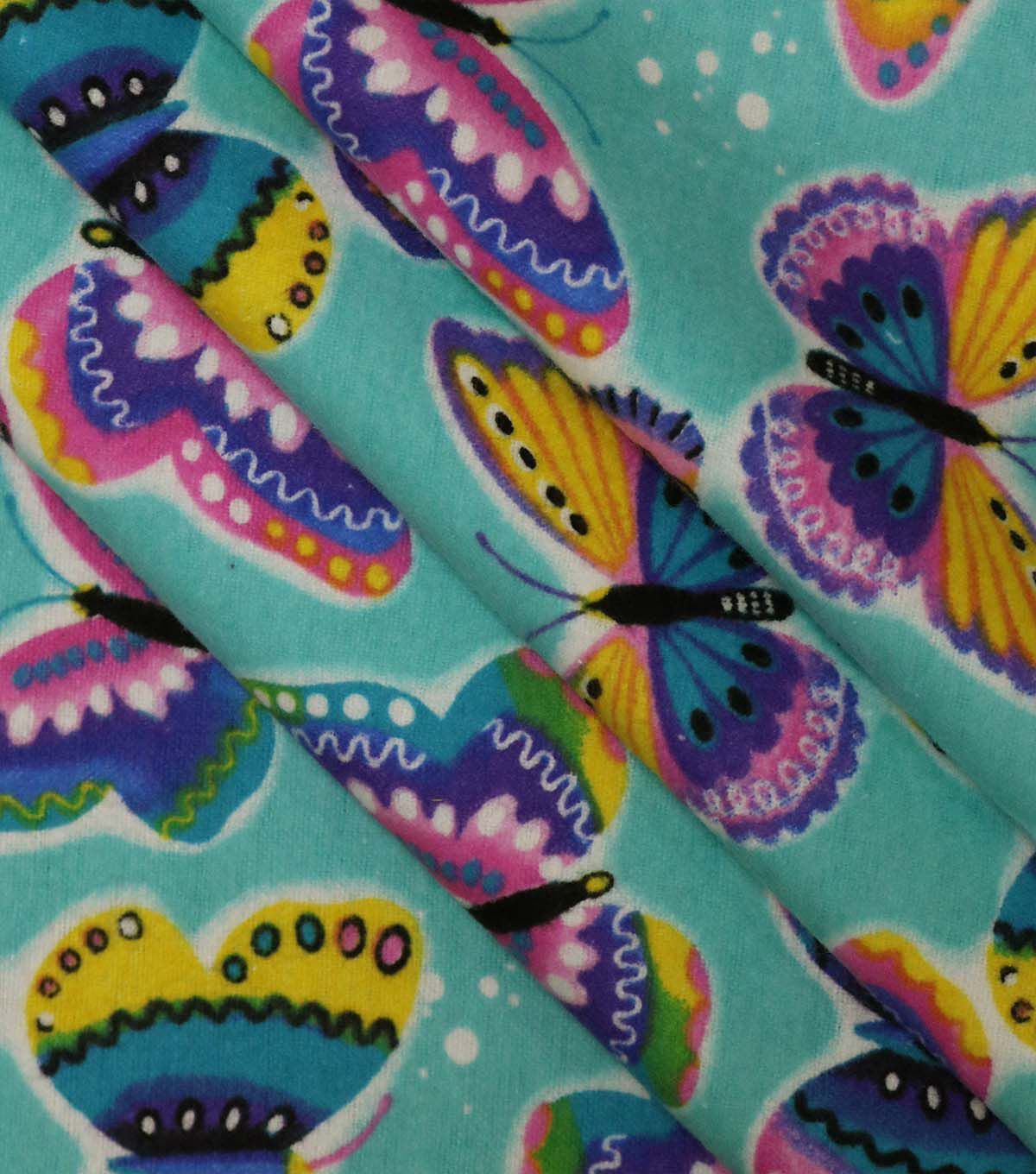 Pink & Yellow Ombre Butterflies Super Snuggle Flannel Fabric