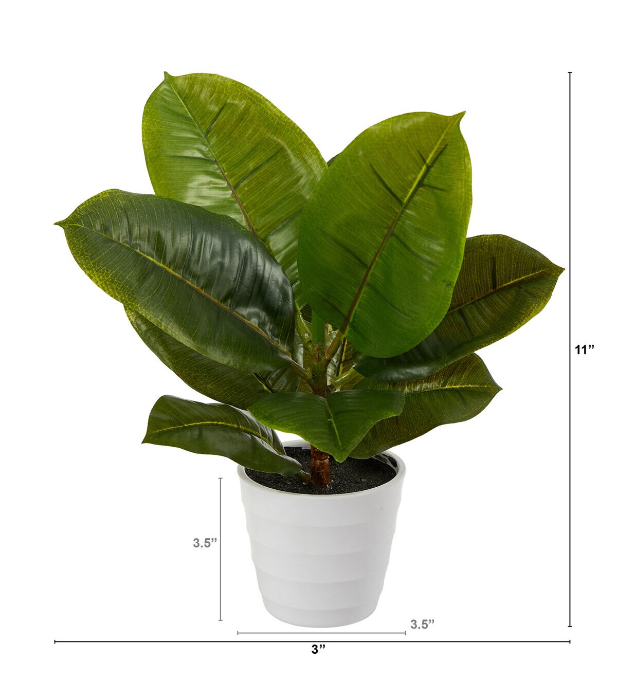 Nearly Natural 11 Real Touch Leaf Plant in White Planter