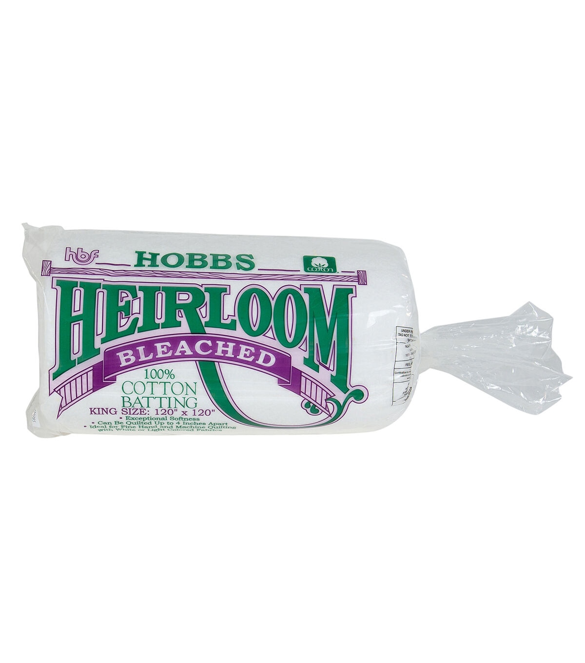 Hobbs Heirloom Bleached Cotton Batting- King