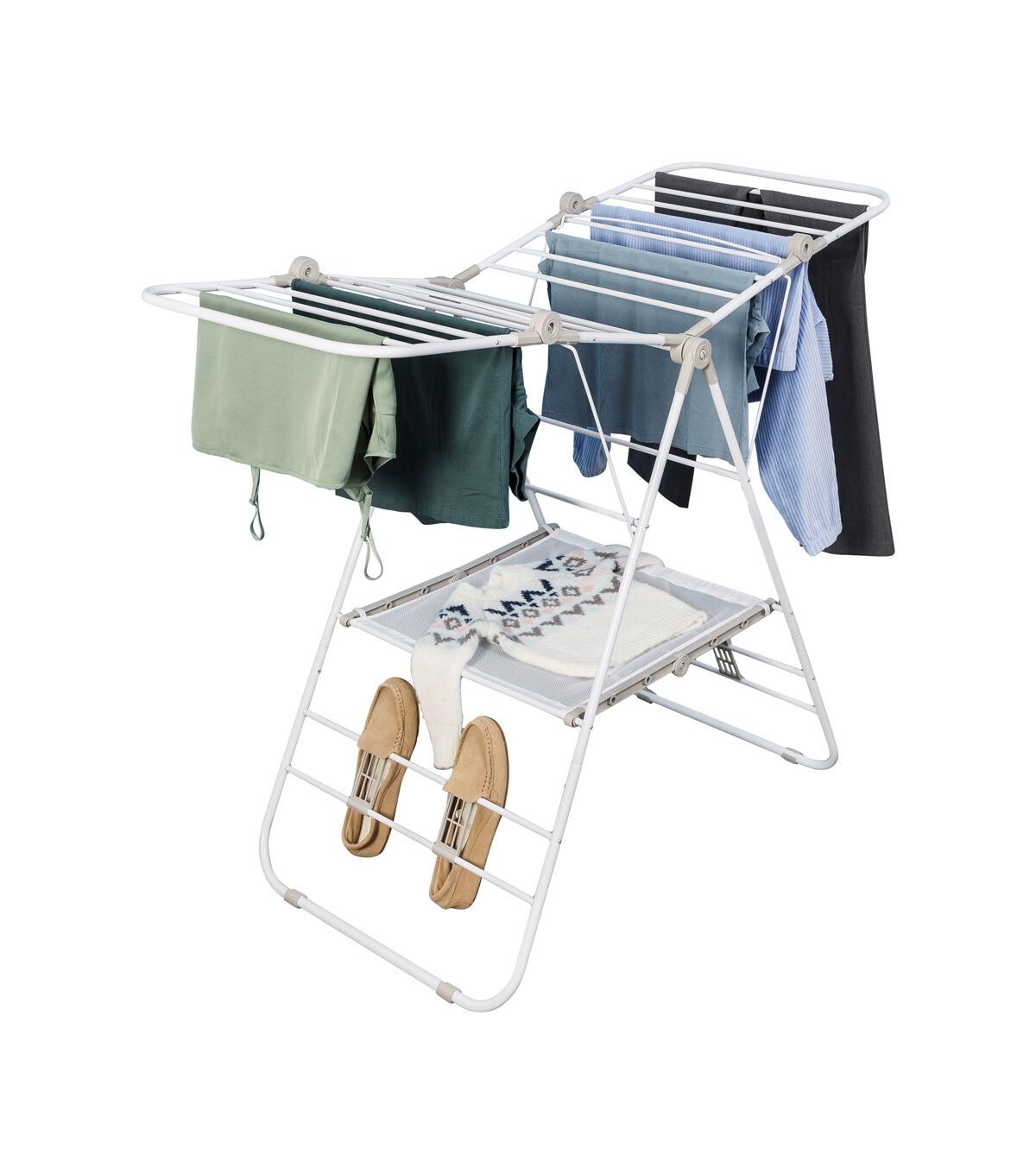 Honey Can Do 57 White Expandable & Folding Wing Drying Rack 50lbs