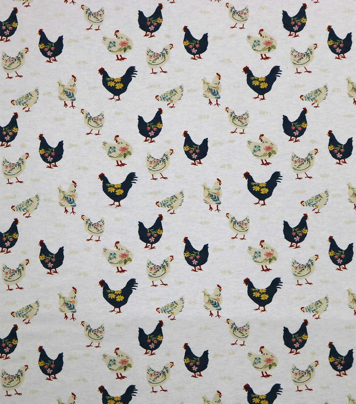 Chickens on White Super Snuggle Flannel Fabric