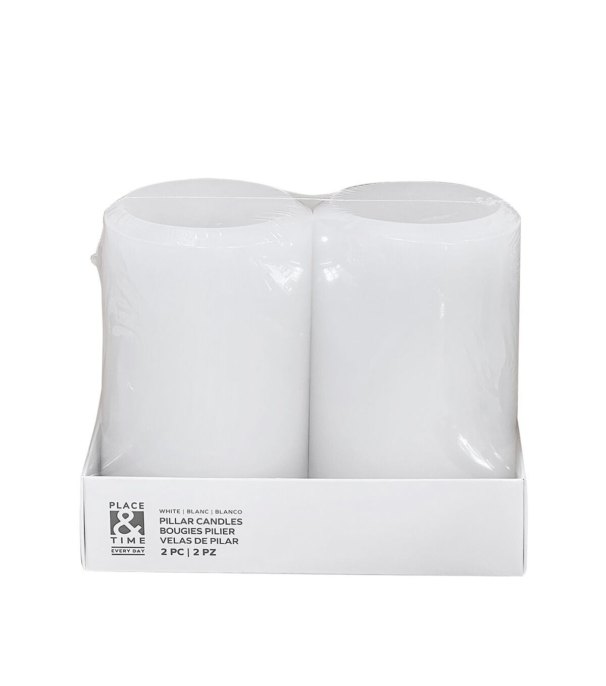 3 x 5 Smooth Unscented Pillar Candles 2pk by Place & Time