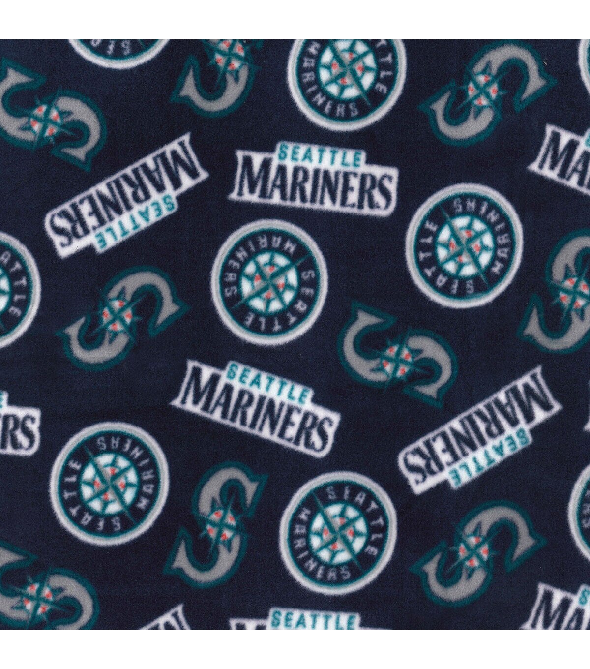Fabric Traditions Seattle Mariners Fleece Fabric Tossed