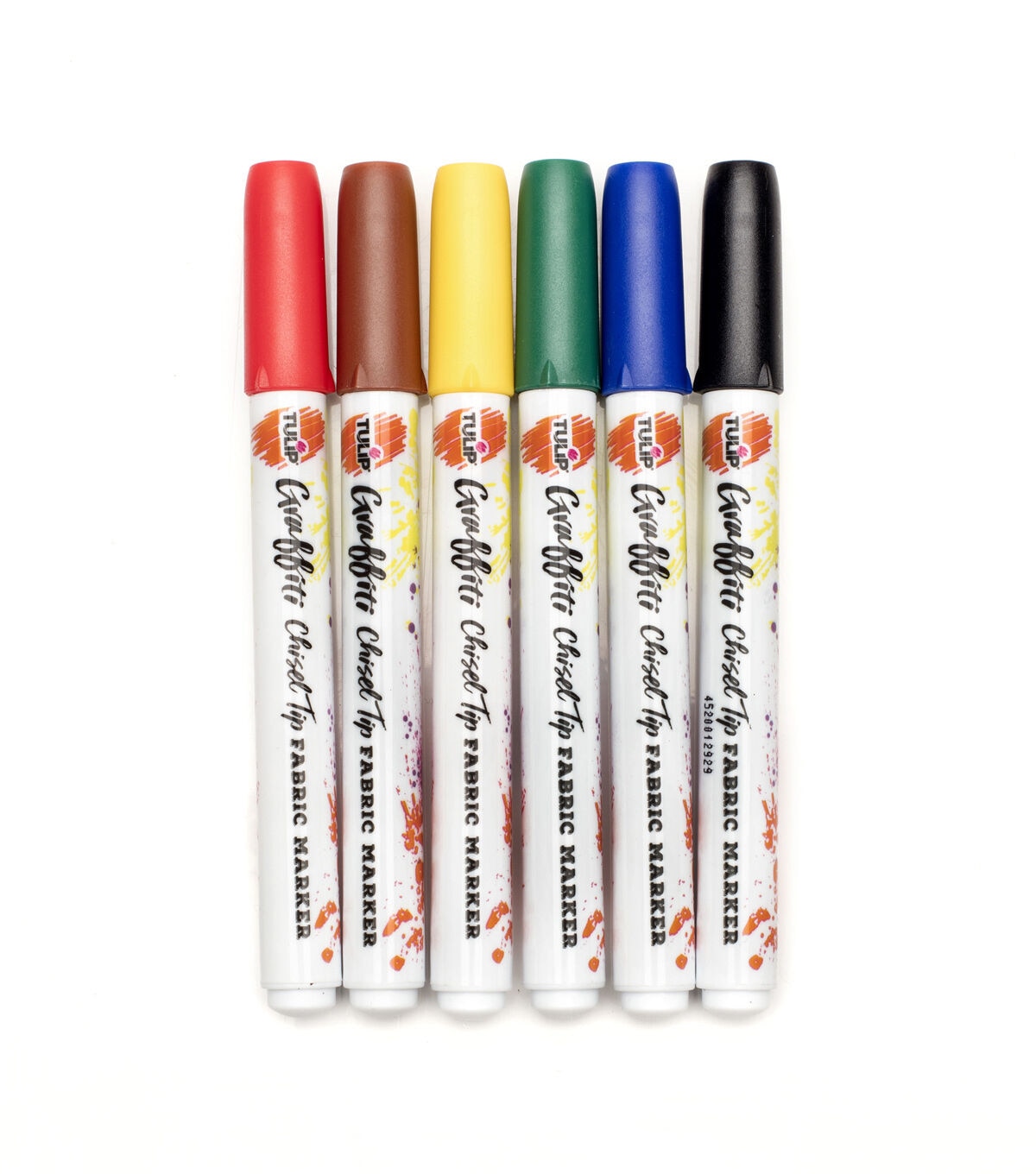 Tulip 6 pk Graffiti Chisel Tip Fabric Markers Rainbow