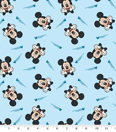 Mickey Icon Swoosh Cotton Fabric