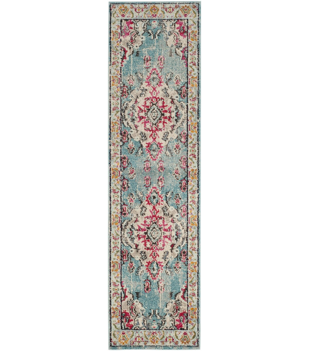 Safavieh Monaco 243 Lt. Blue / Fuchsia 2'2 X 8' Runner
