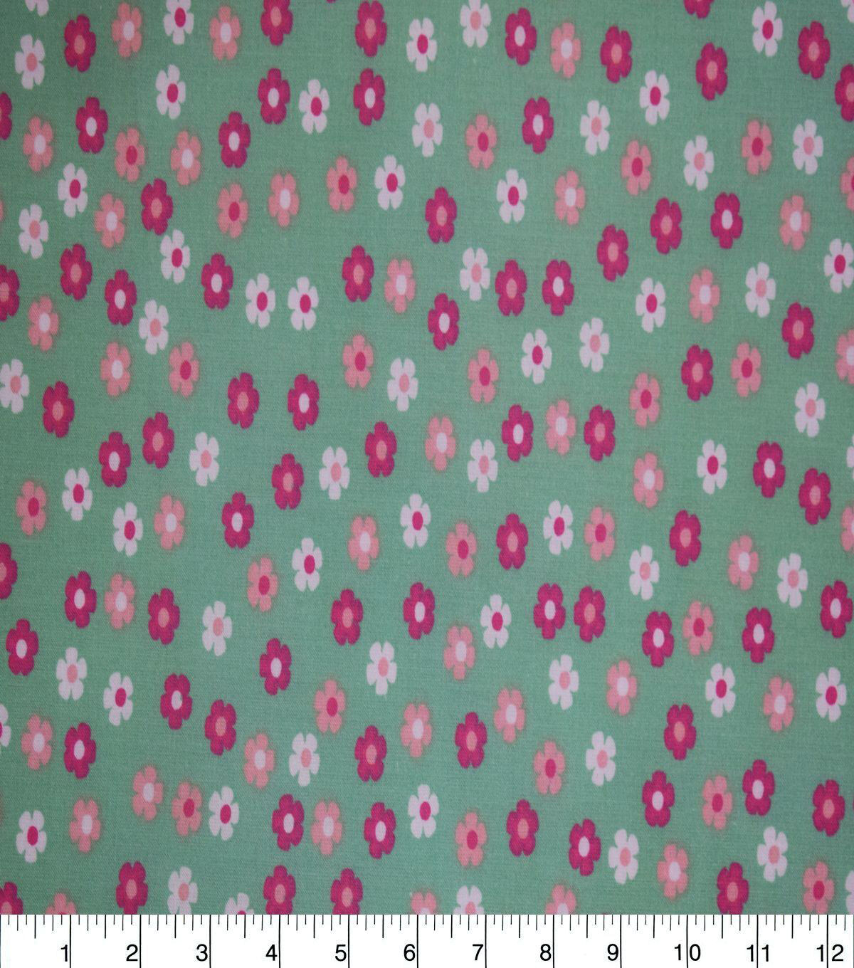 Ditsy Floral on Light Green Quilt Cotton Fabric by Quilter's Showcase