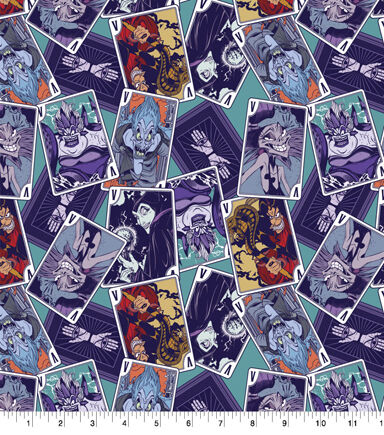 Disney Villains Cards Toss Cotton Fabric