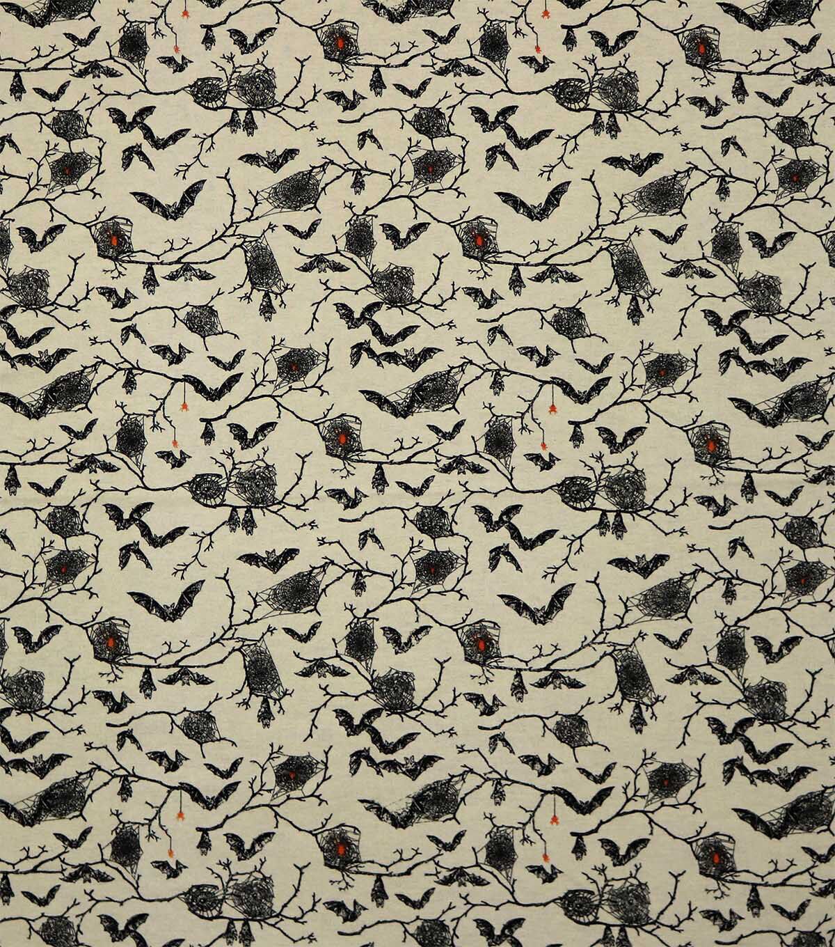 Black Bats On Branches Super Snuggle Flannel Fabric